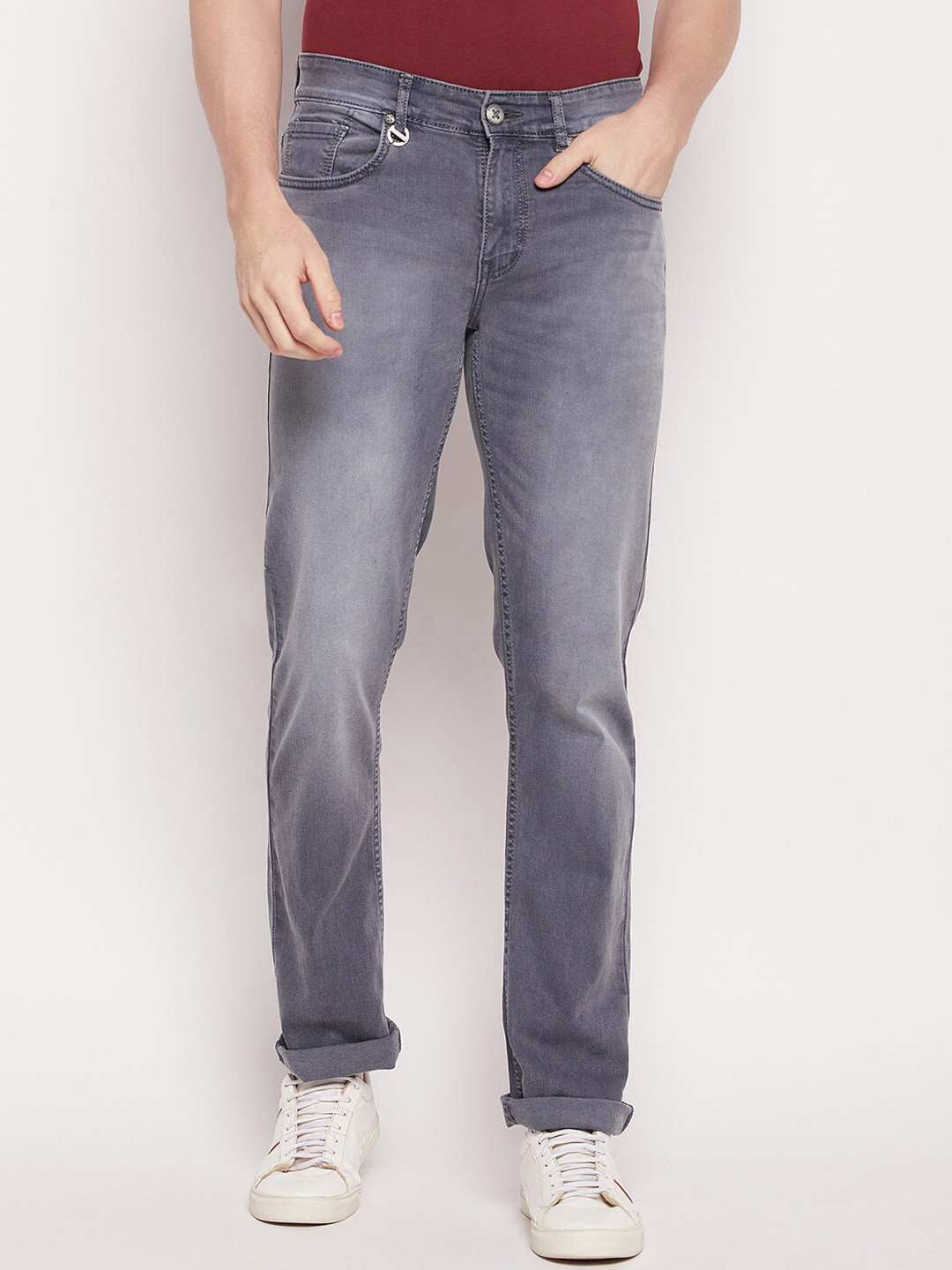

Duke Men Grey Heavy Fade Cotton Jeans