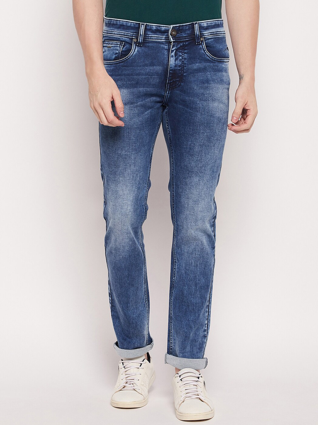 

Duke Men Slim Fit Heavy Fade Stretchable Jeans, Blue