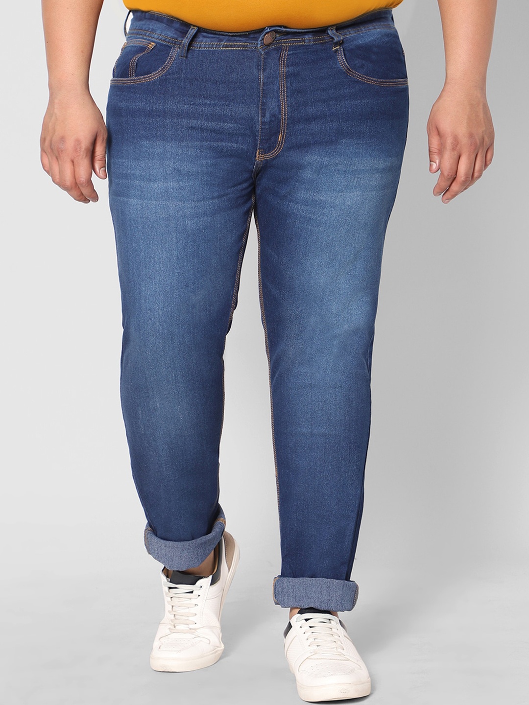 

HJ HASASI Men Blue Heavy Fade Stretchable Jeans