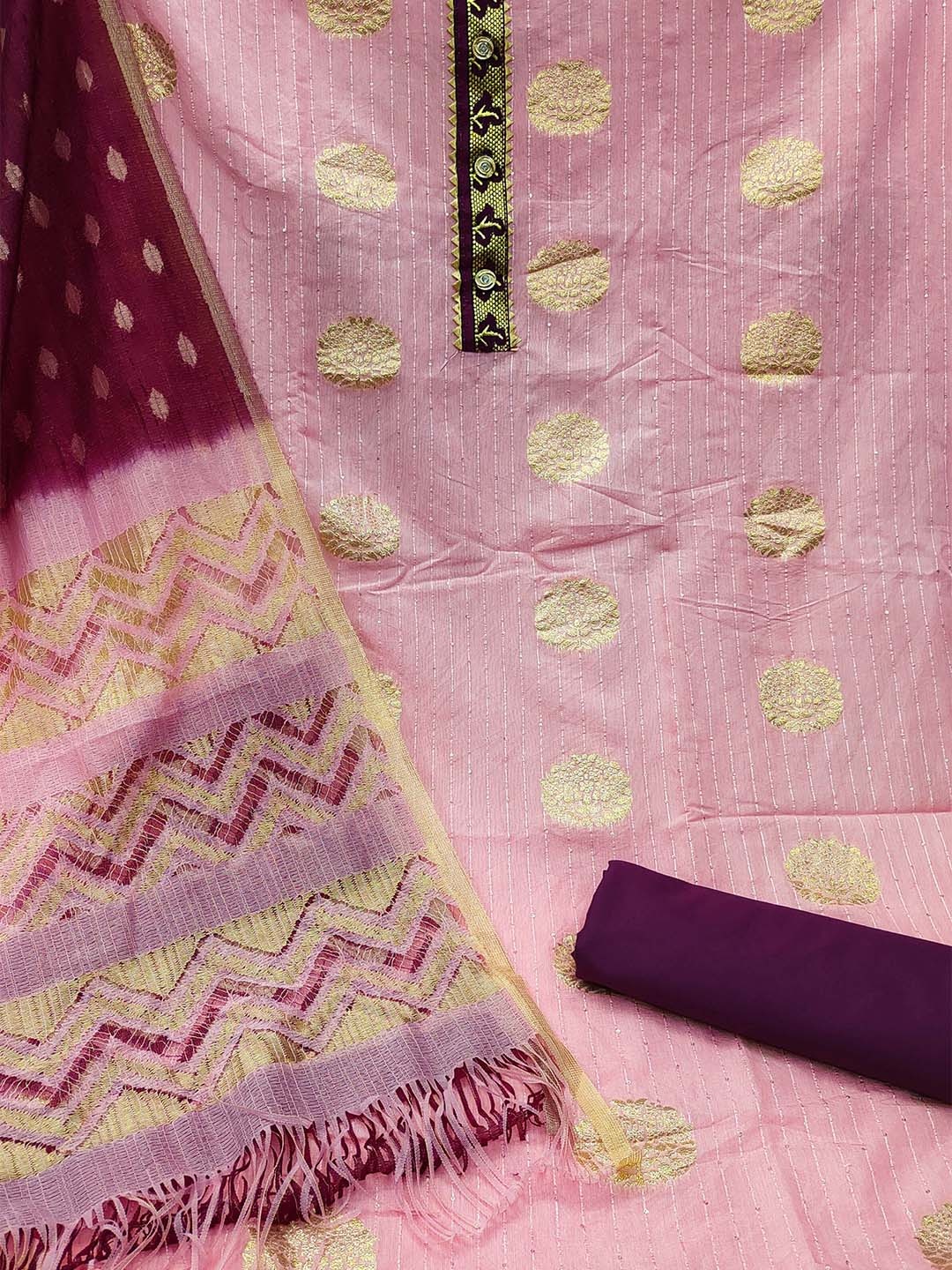 

KALINI Unstitched Dress Material, Pink