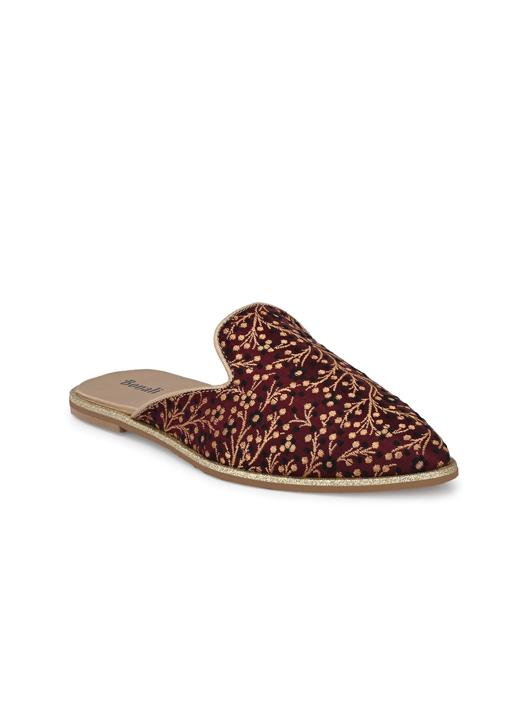 

BONALI Women Printed Mules Flats, Red