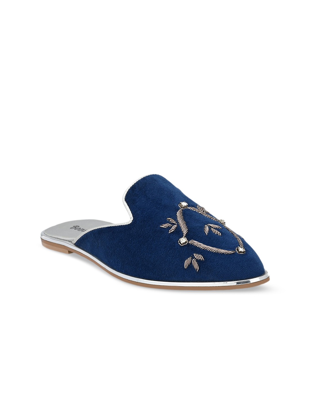 

BONALI Women Embroidered Ethnic Mules, Blue