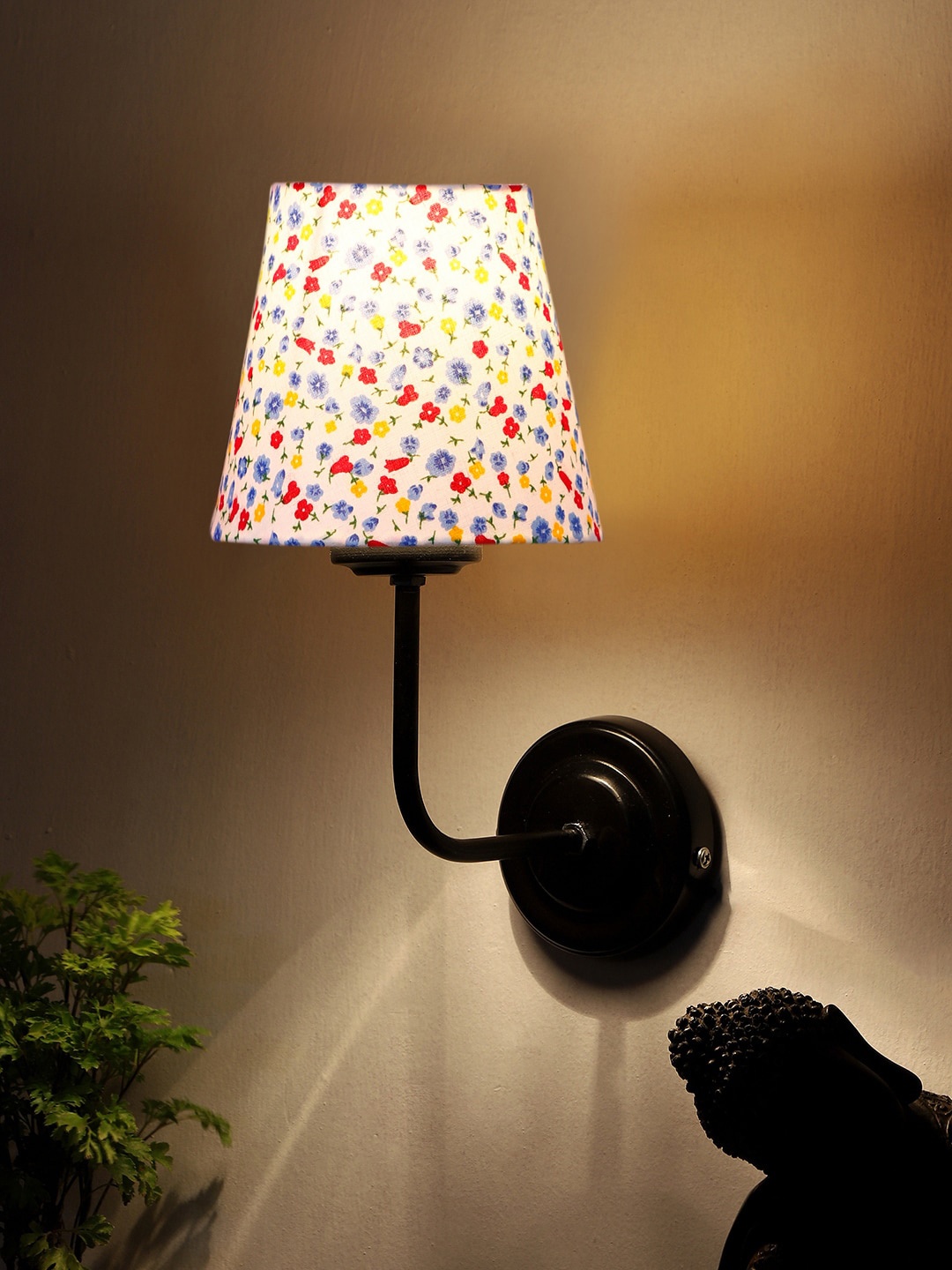 Devansh White & Red Printed Wall Mounted Lamps