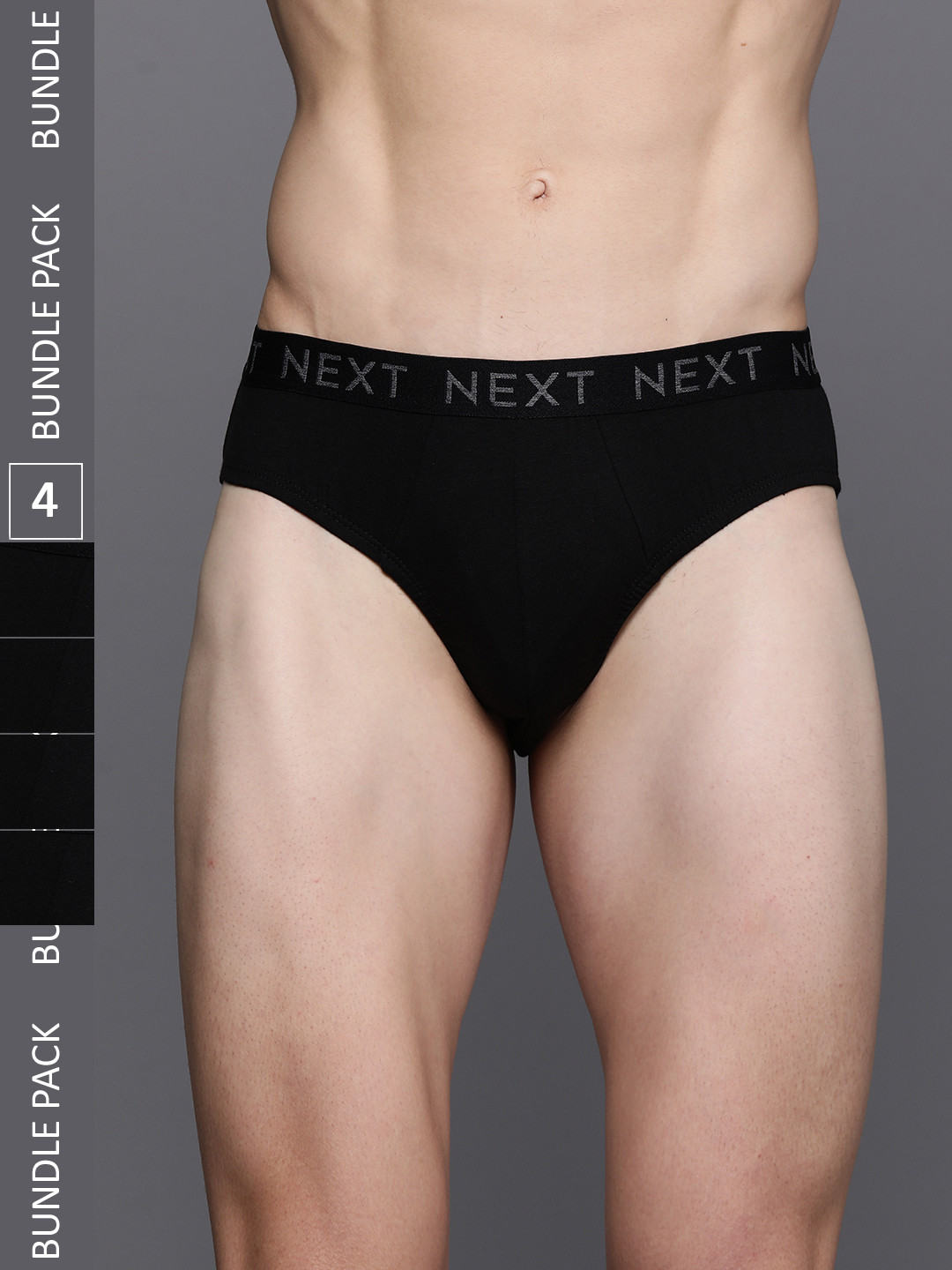 

NEXT Men Pack of 4 Black Solid Briefs 104334