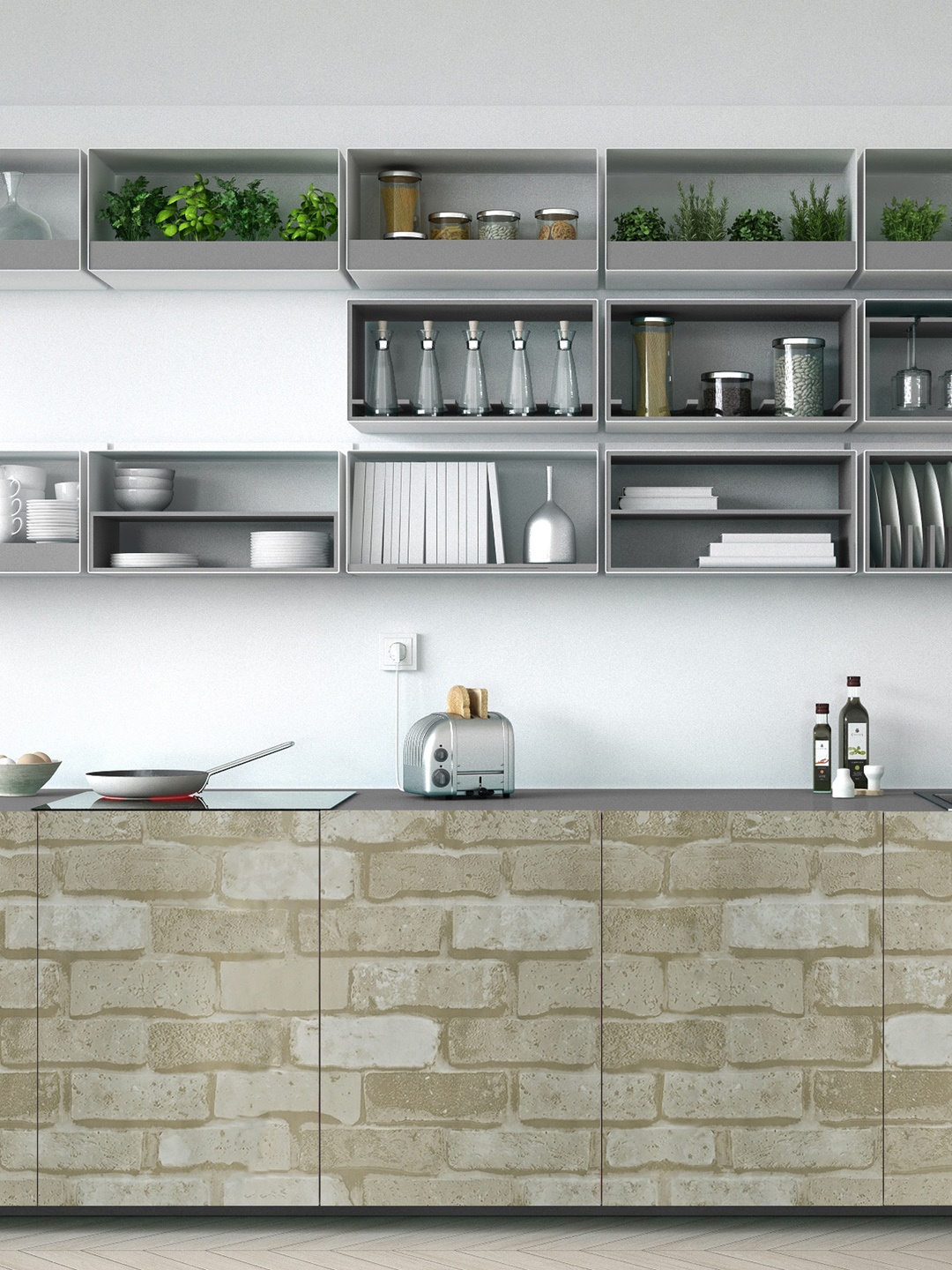 

Rubix Home Brown Brick Printed Self Adhesive PVC Wallpaper
