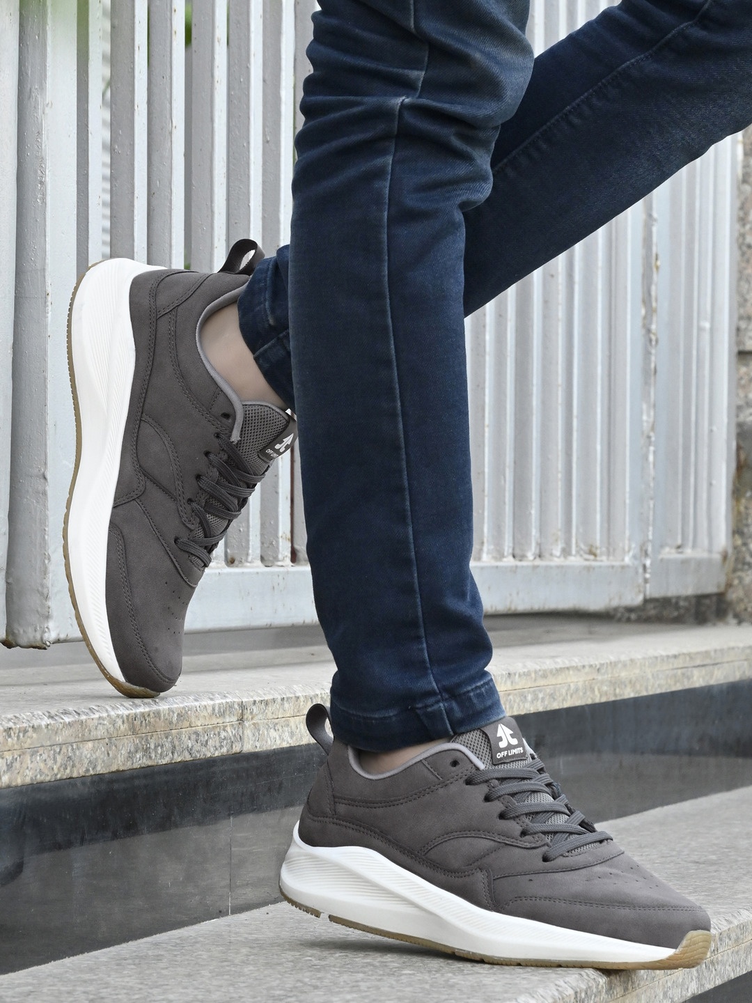 

OFF LIMITS Men Running Non-Marking Sports Shoes, Grey