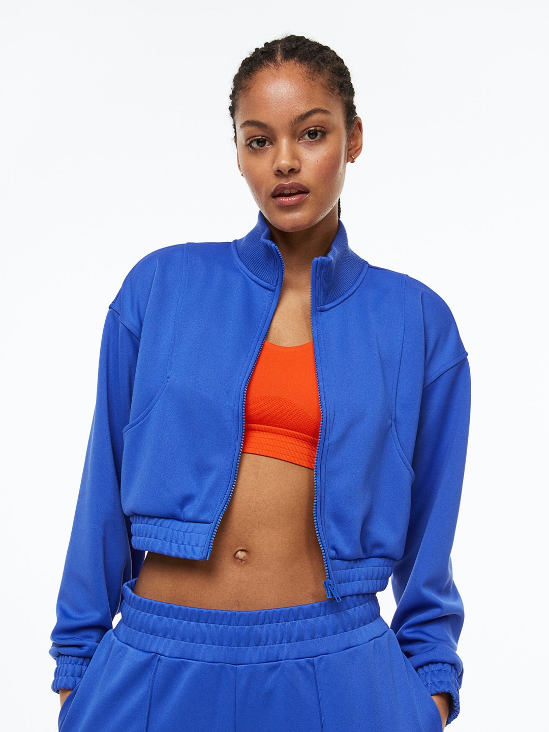 

H&M Women Zip-through Sports Jacket In DryMove, Blue