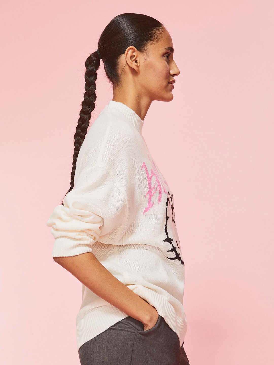 

H&M Women Jacquard-knit jumper, White