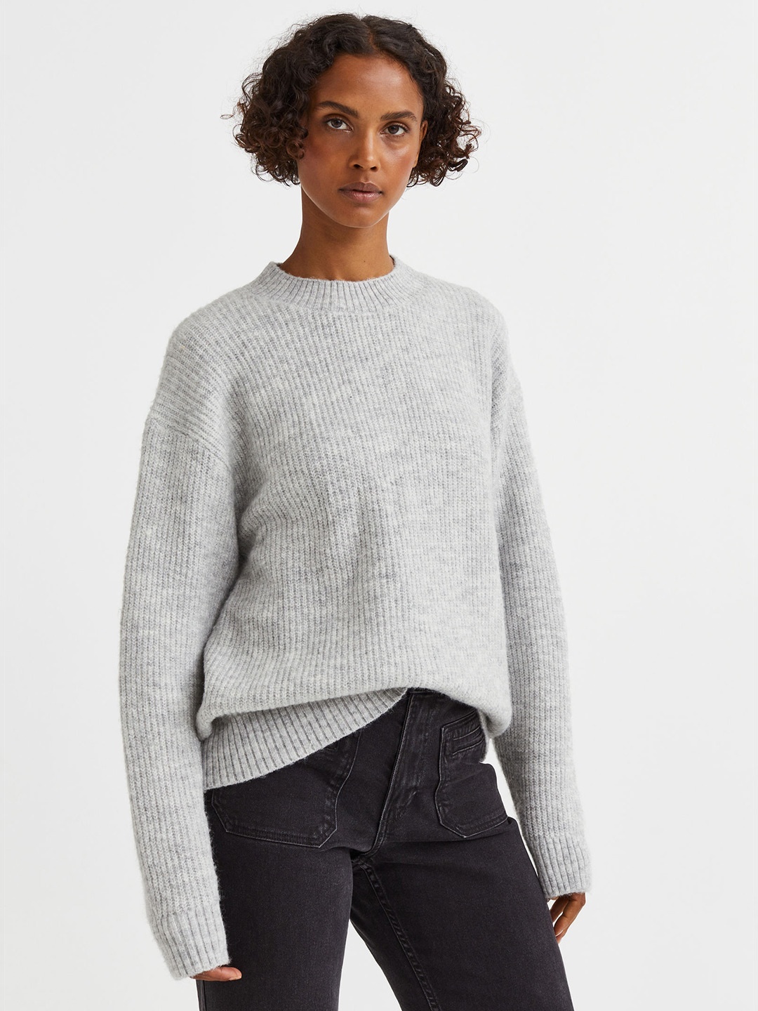 

H&M Women Rib-knit jumper, Grey