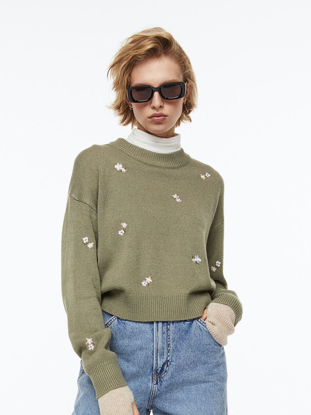 

H&M Women Green Jumper