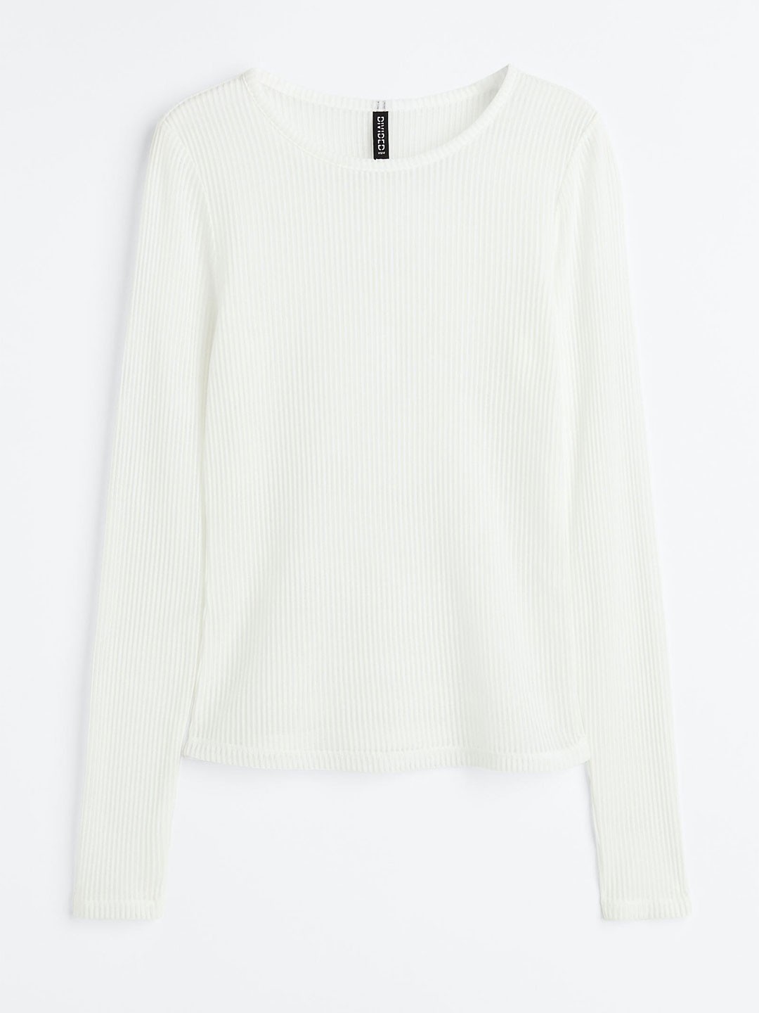

H&M Sheer Ribbed Top, White