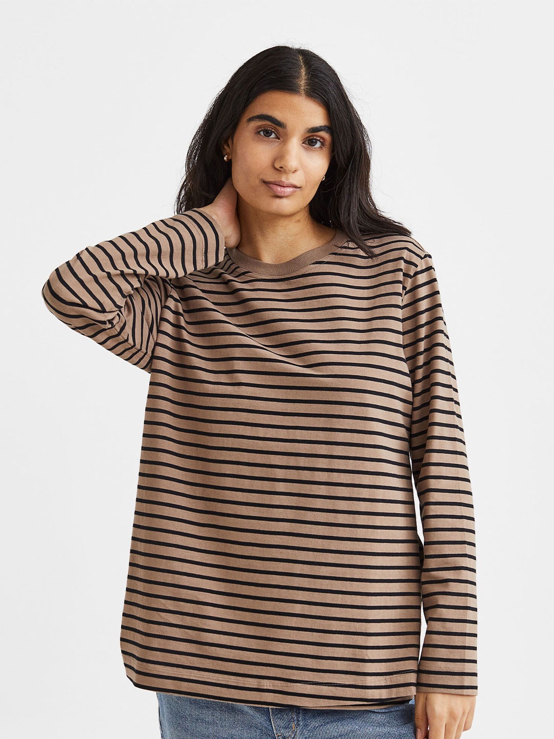 

H&M Women MAMA Cotton Nursing Top, Beige