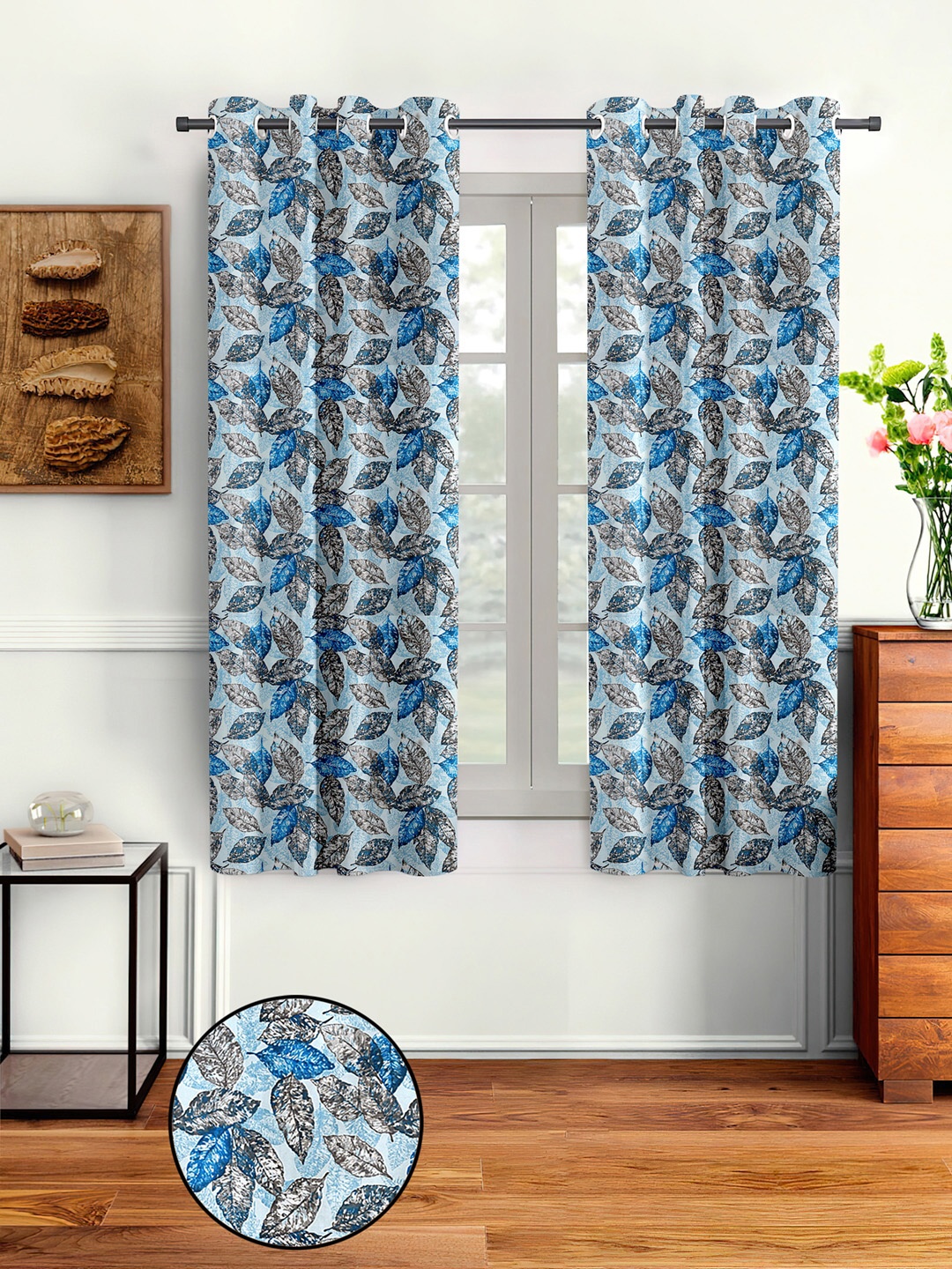 

Cortina Blue & Grey Set of 2 Window Curtain