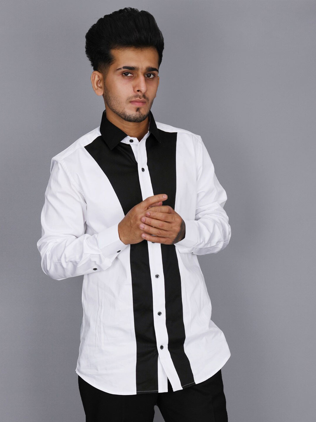 

FRENCH CROWN Men Standard Pure Cotton Casual Shirt, White