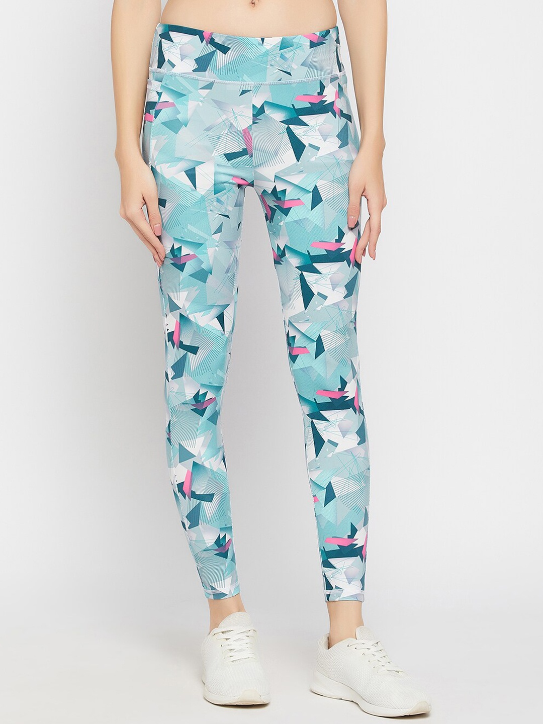

Clovia Printed Ankle-Length High-Rise Tights, Grey