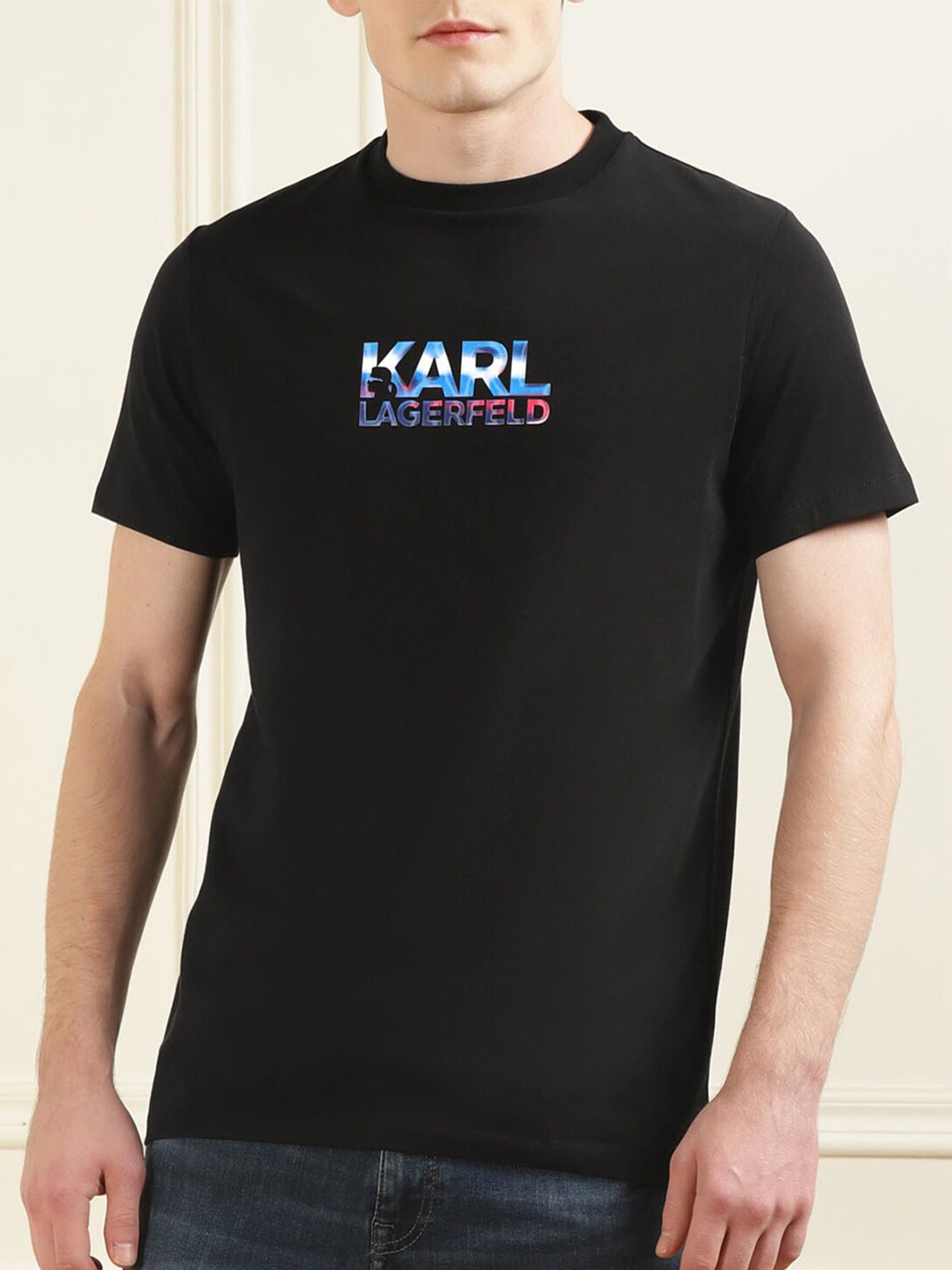 

Karl Lagerfeld Men Typography T-shirt, Black