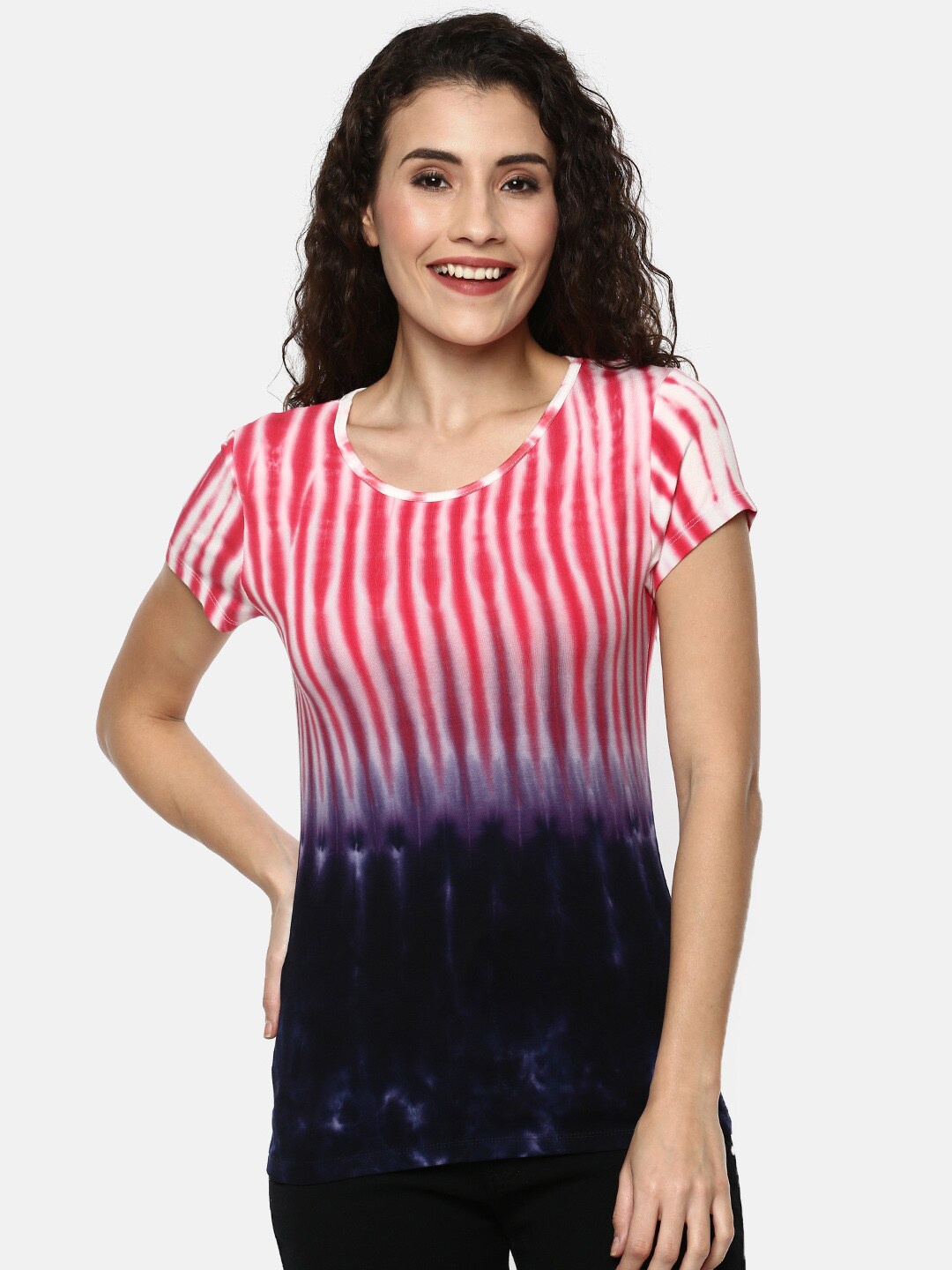 

YCANF Women Cotton Dyed T-shirt, Navy blue