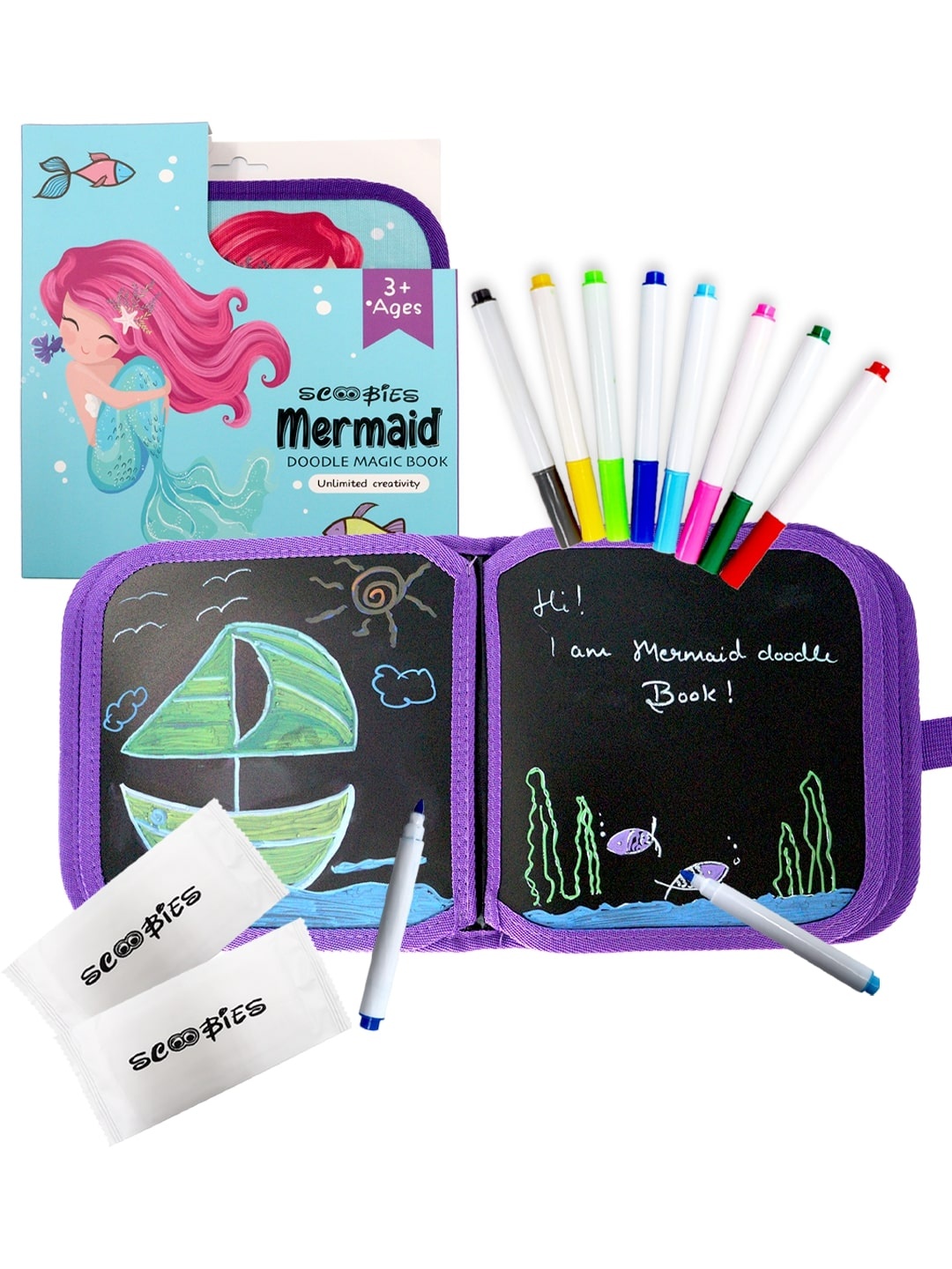 

SCOOBIES Unisex Kids Pink Mermaid Printed Doodle Book