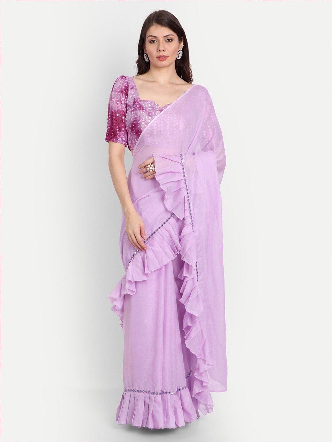 

KAPASRITI Pure Cotton Saree, Lavender