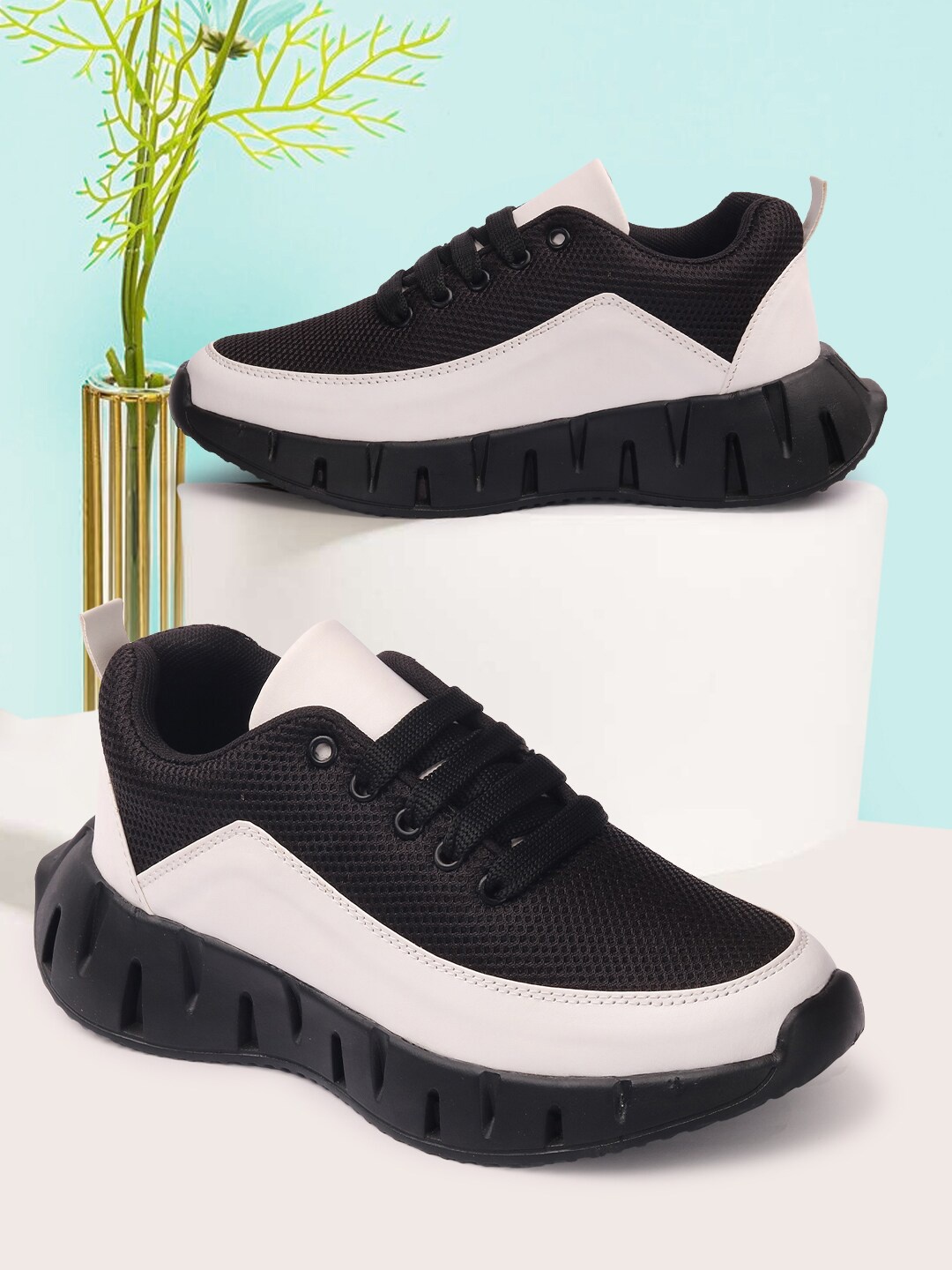 

Bella Toes Women Colourblocked Lightweight Sneakers, Black