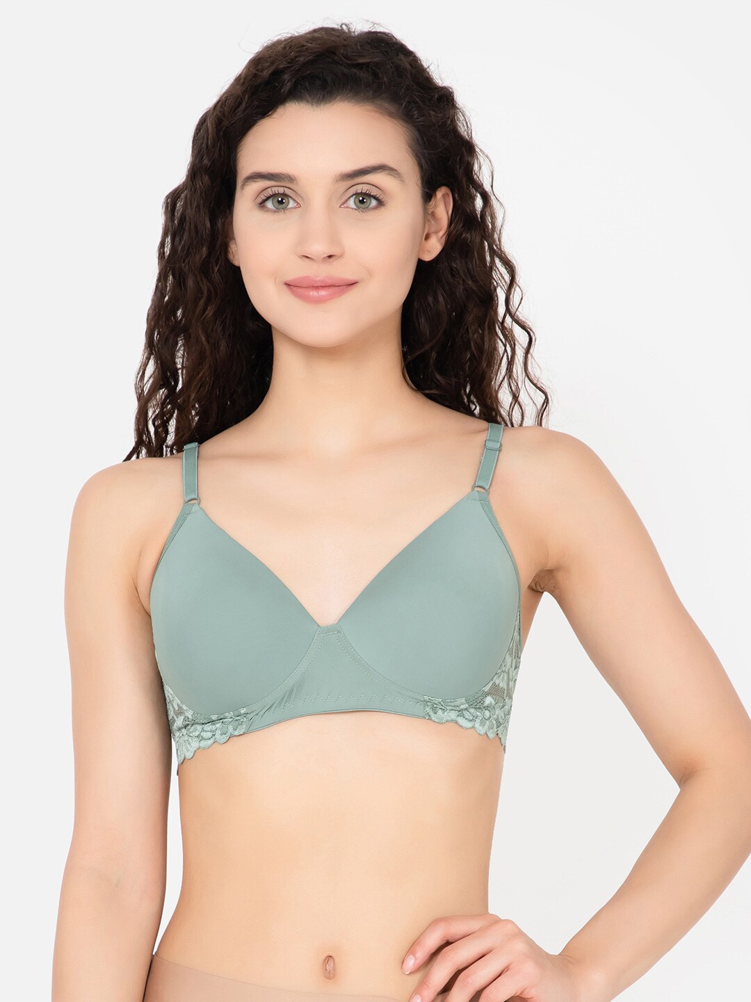 

Clovia Lightly Padded T-shirt Bra, Green