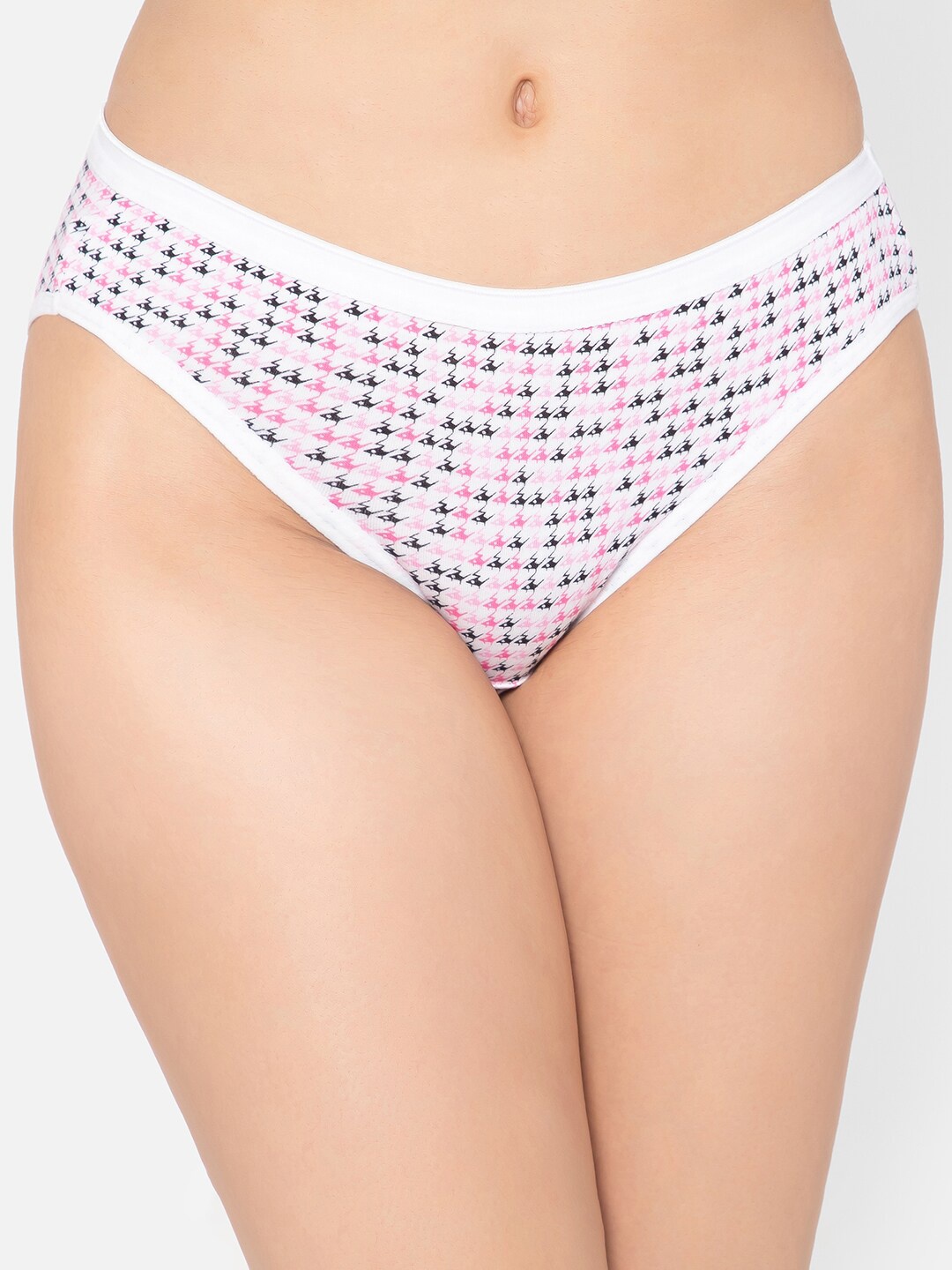 

Clovia Low Waist Printed Cotton Bikini Brief PN3465J183XL, White