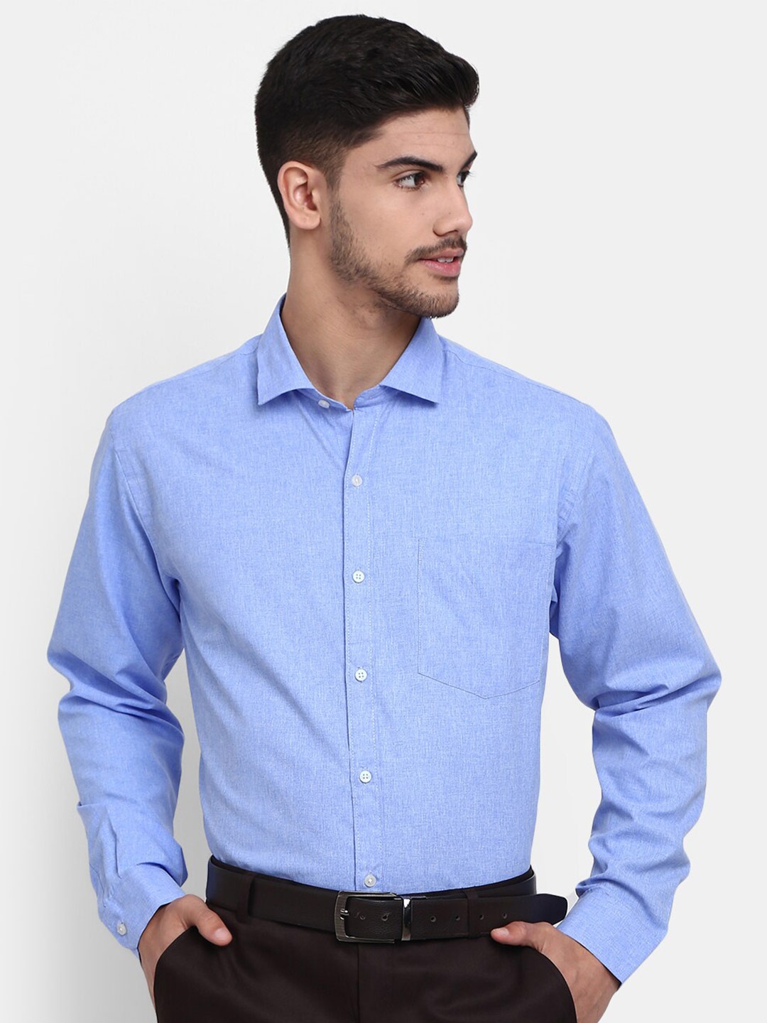 

V-Mart Men Classic Cotton Formal Shirt, Blue