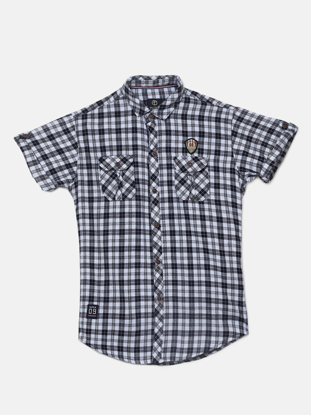 

V-Mart Boys Classic Tartan Checks Checked Cotton Casual Shirt, White