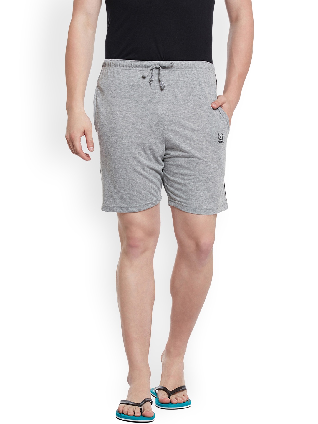 

VIMAL Grey Melange Lounge Shorts