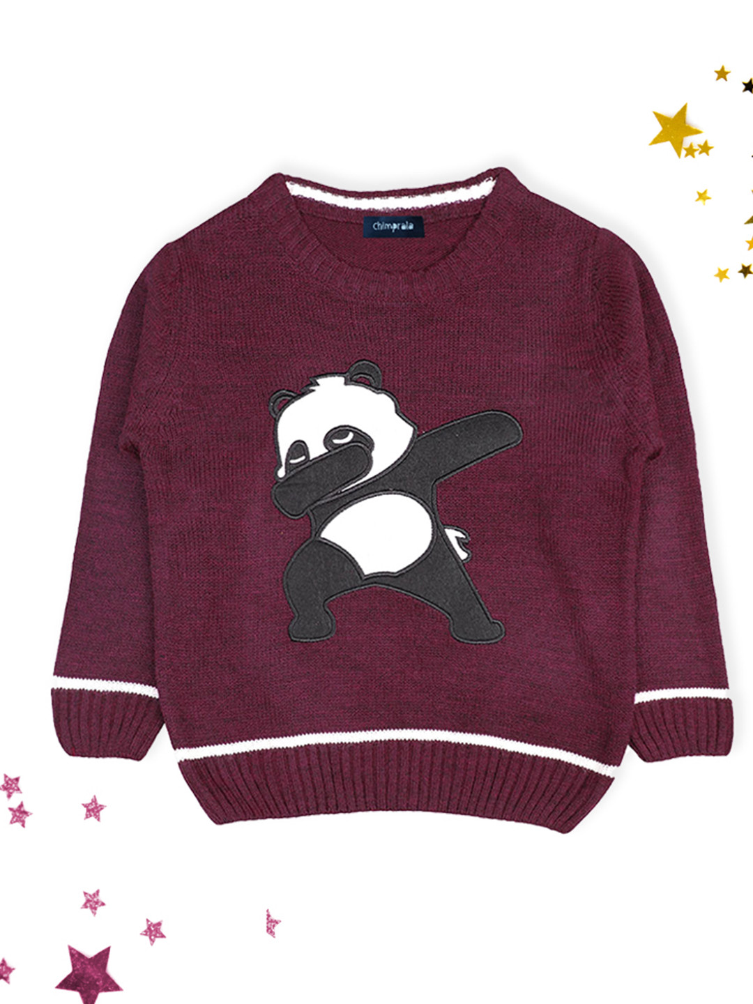

CHIMPRALA Boys Graphic Printed Pullover Sweaters, Maroon