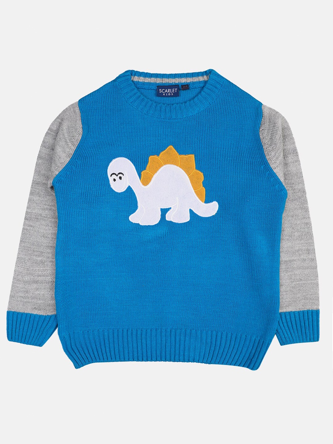 

CHIMPRALA Boys Self Design Woollen Pullover, Blue