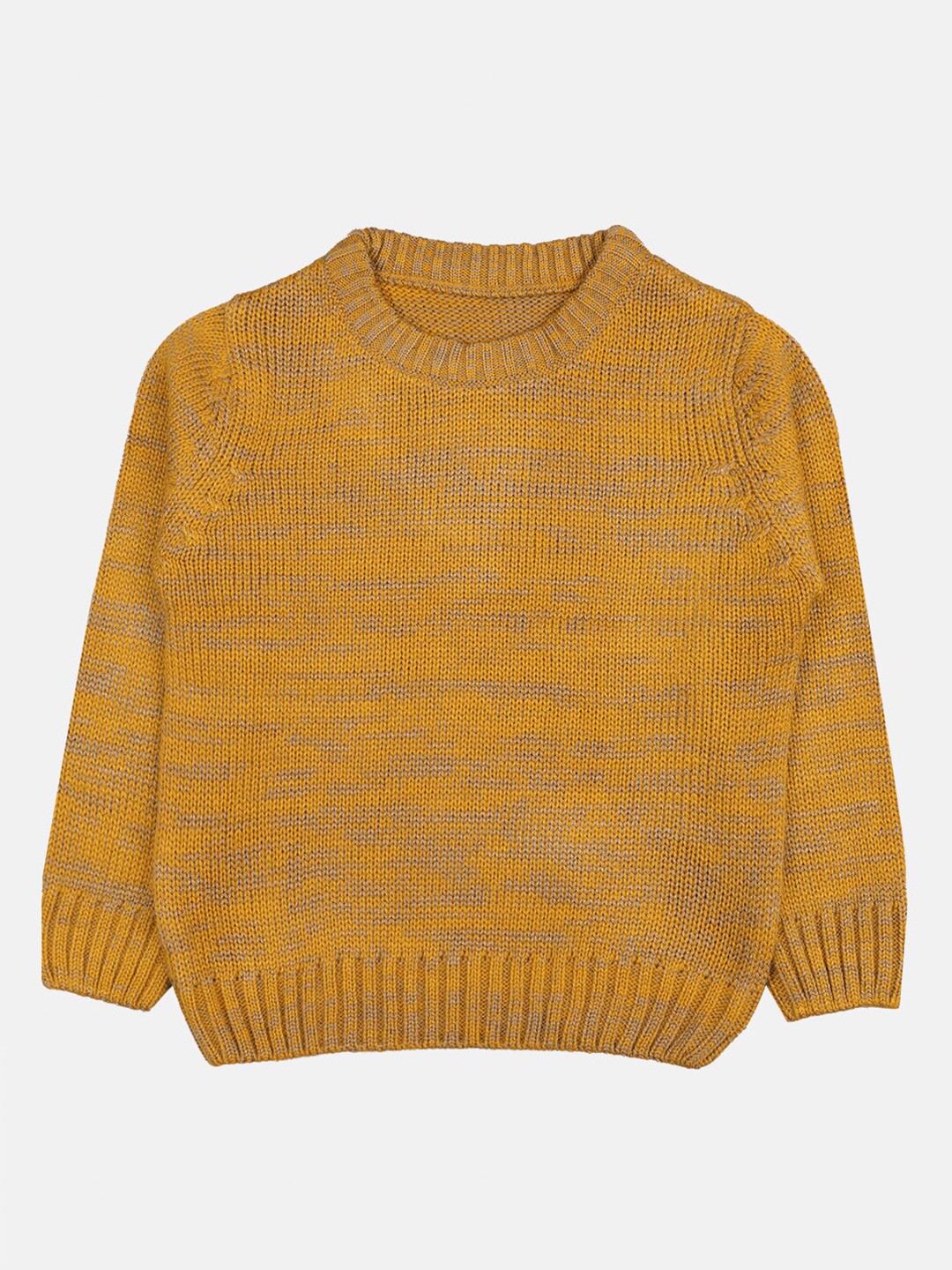 

CHIMPRALA Girls Self Design Woollen Pullover, Mustard