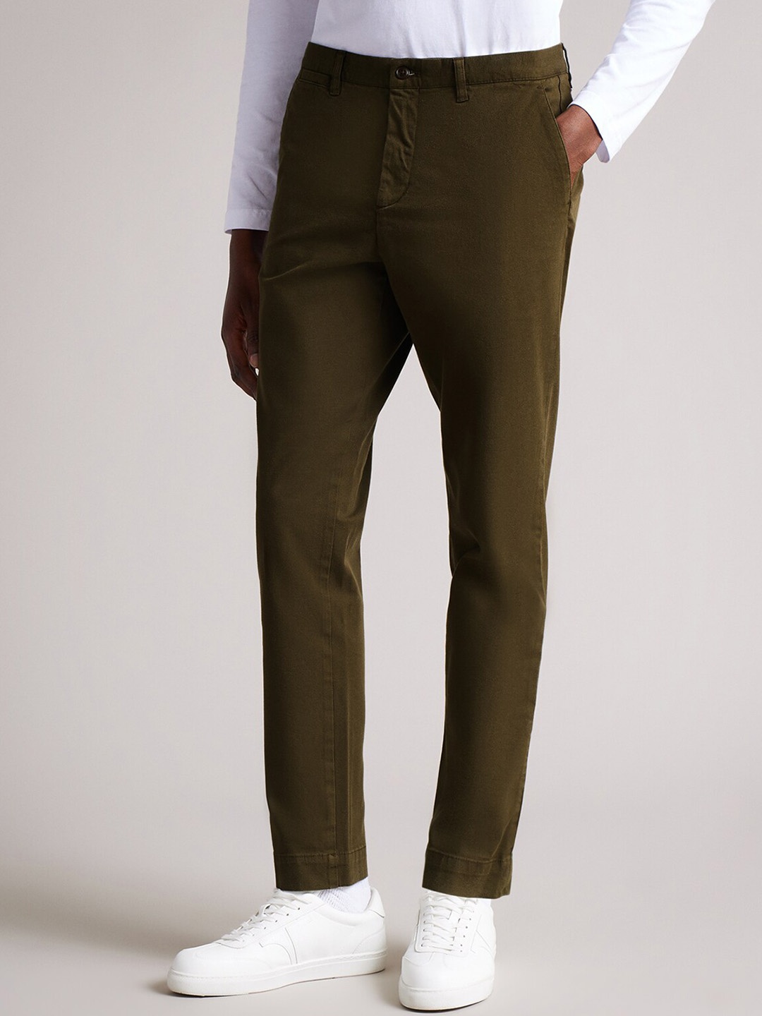 

Ted Baker Men Cotton Chinos Trousers, Khaki