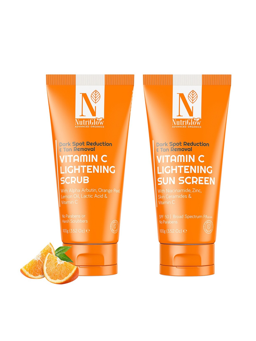 

Nutriglow Advanced Organics Vitamin C Lightening & Tan Removal Beauty Gift Set, Orange