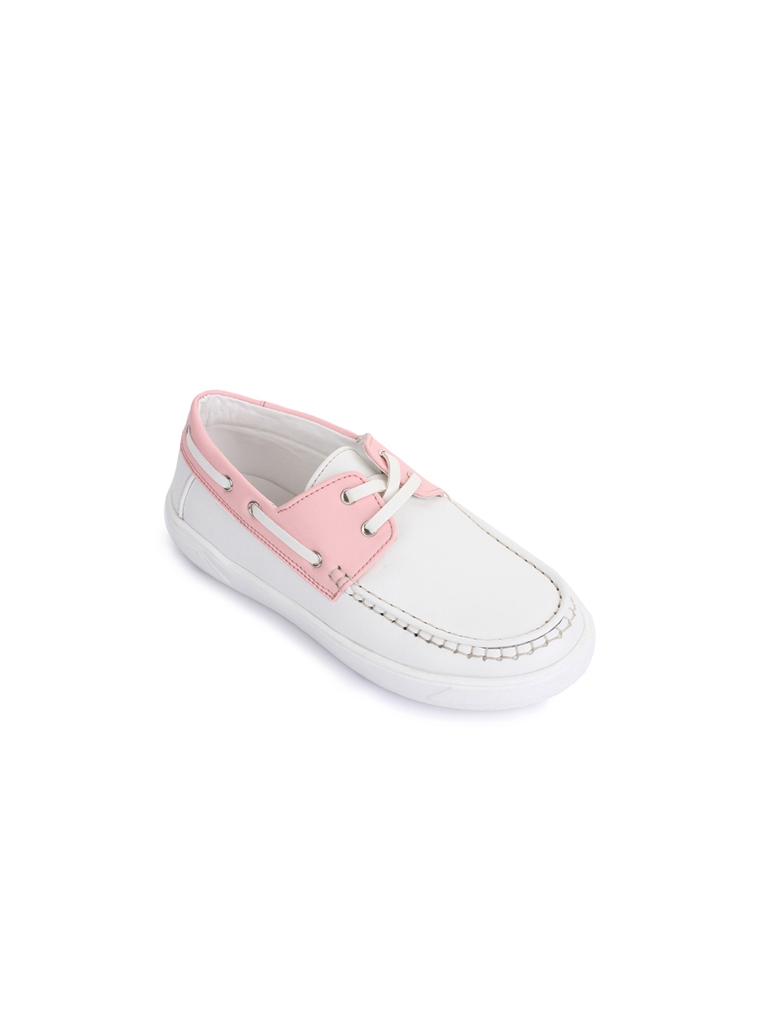 

Bruno Manetti Unisex White & Pink Colourblocked Boat Shoes