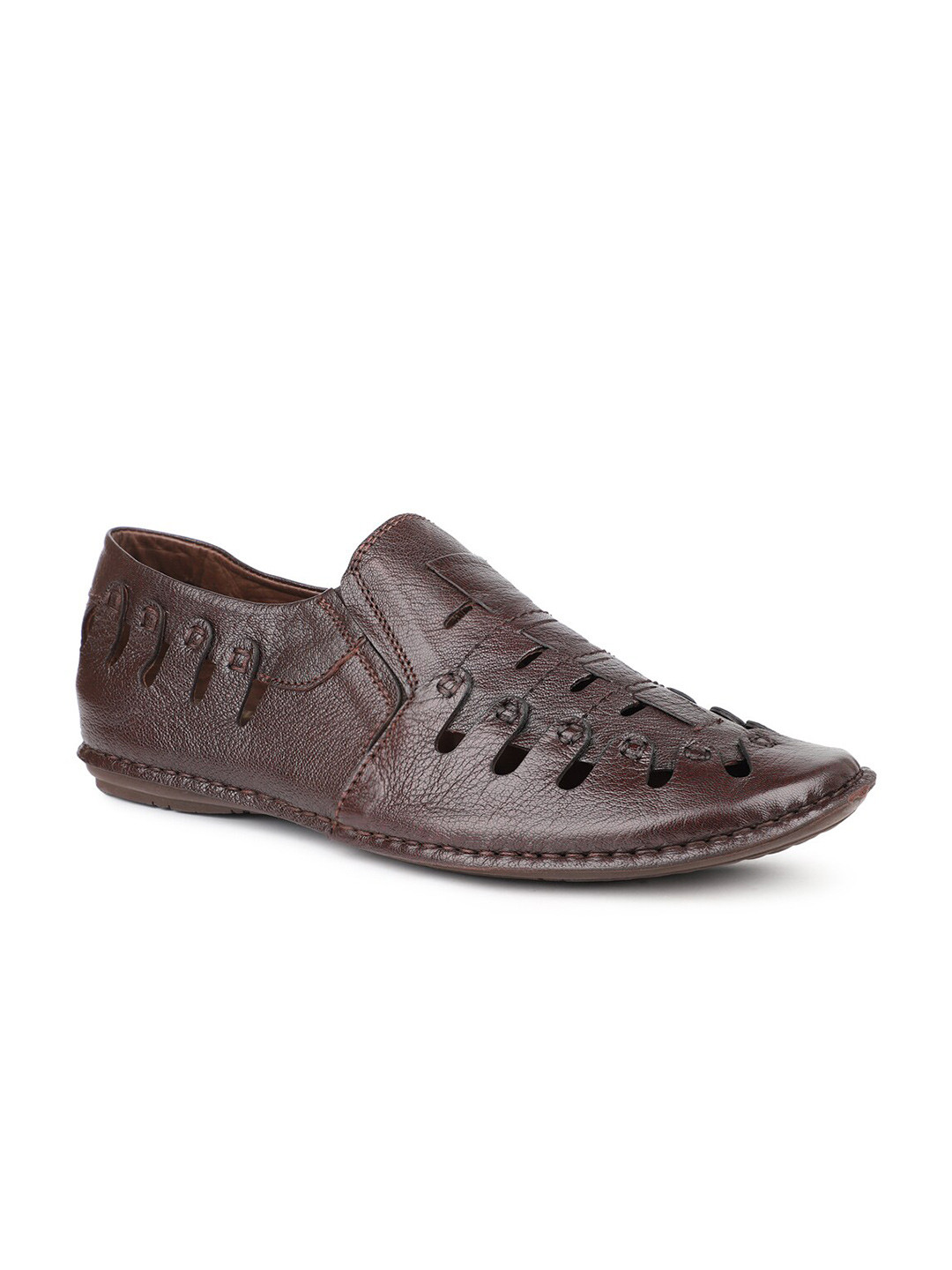

PRIVO by Inc.5 Men Leather Fisherman Sandals, Brown