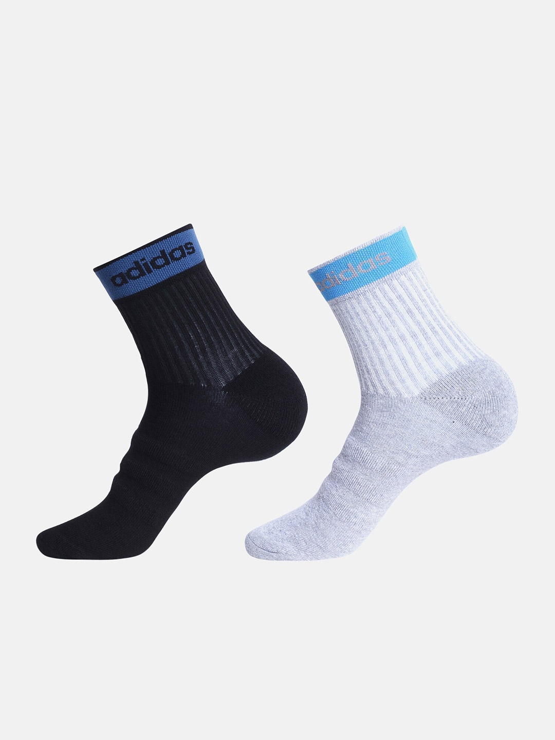 

ADIDAS Men Pack Of 2 Patterned Heel & Toe Cushion Above Ankle-Length Socks, Grey melange