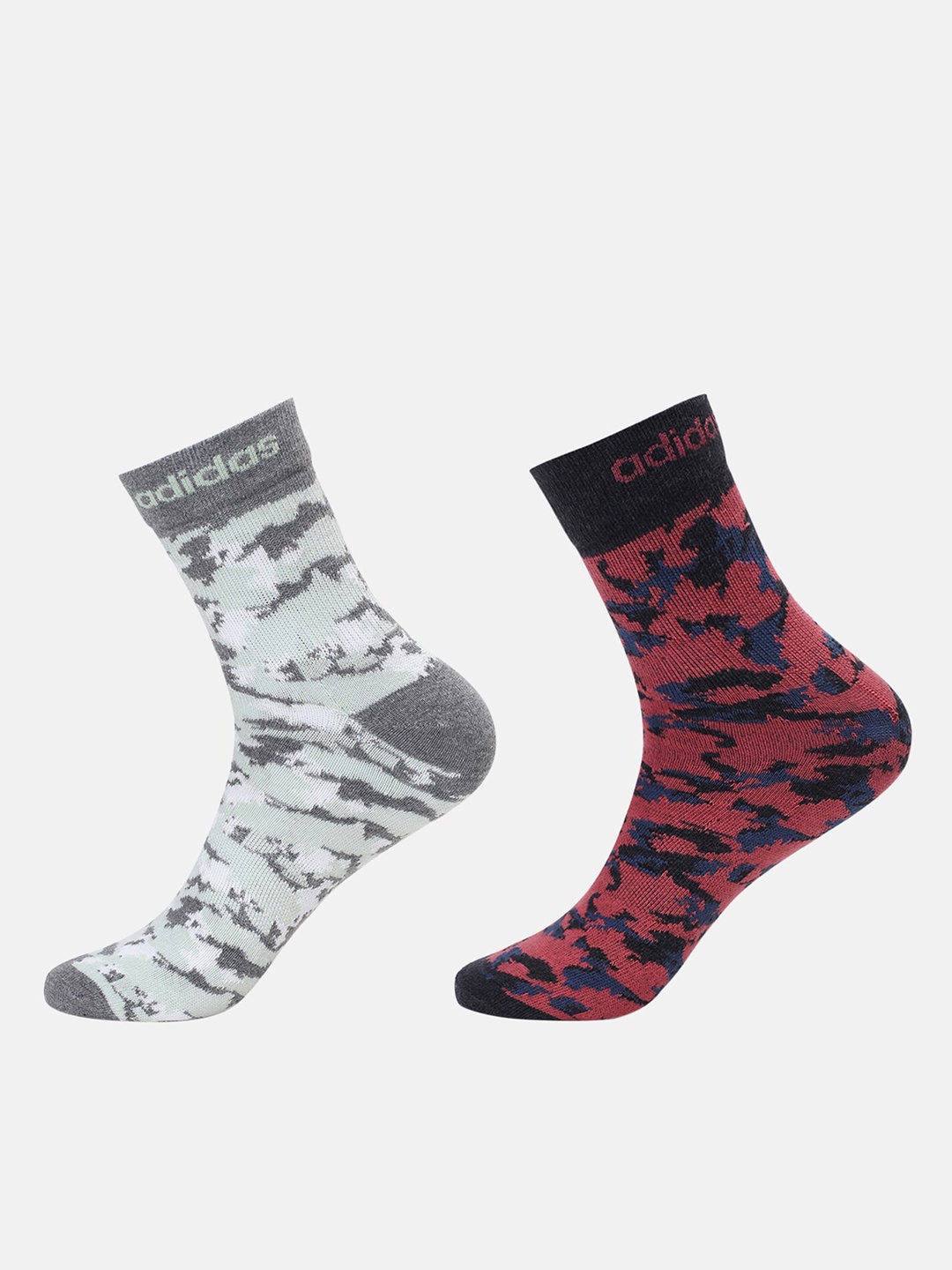 

ADIDAS Men Pack Of 2 Patterned Ankle-Length Socks, Grey