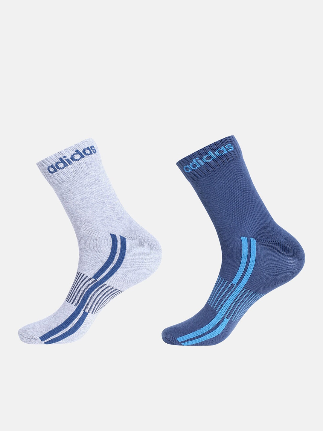 

ADIDAS Men Pack Of 2 Patterned Calf Length Socks, Grey