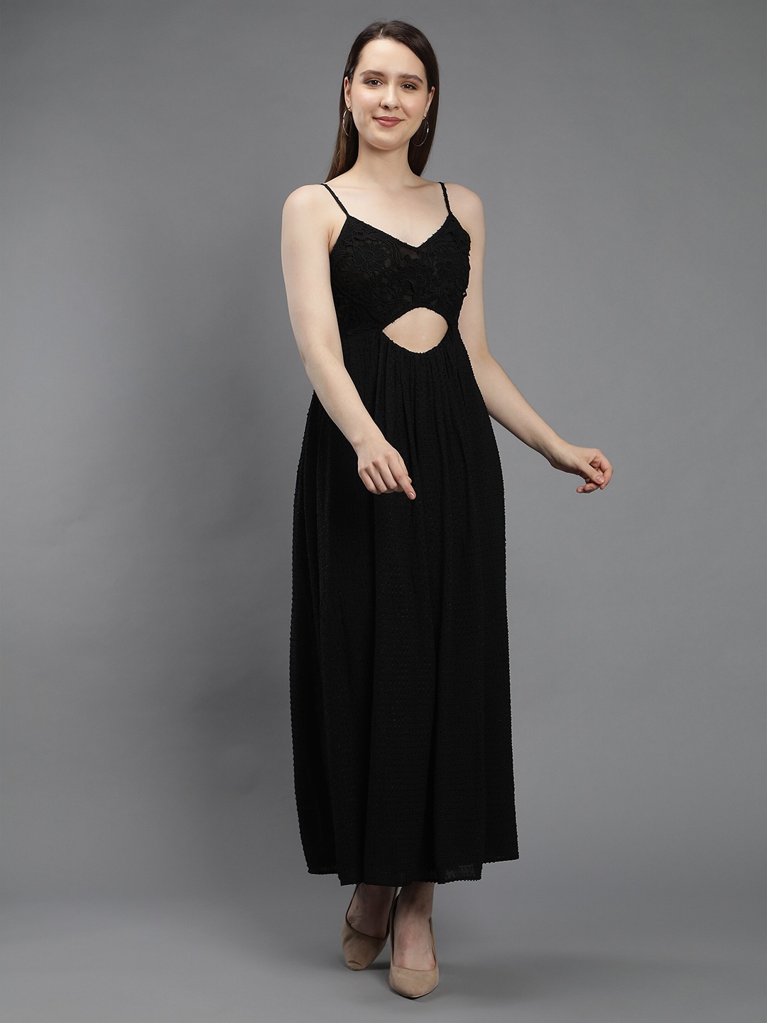 

Amagyaa Sleeveless Fit & Flare Maxi Dress, Black