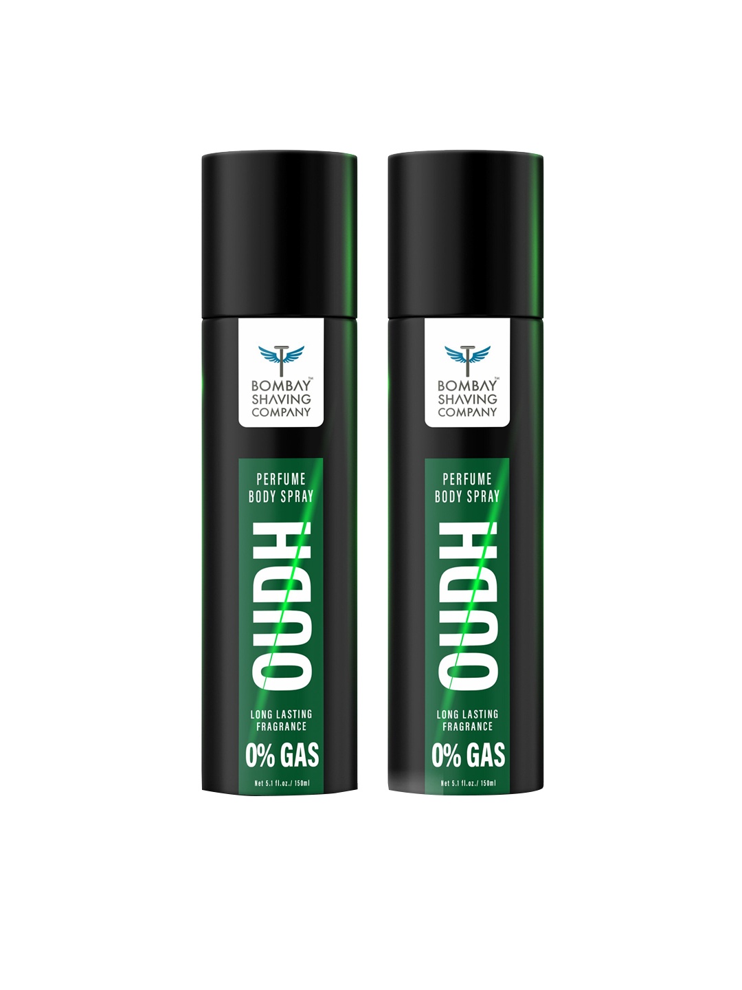 

Bombay Shaving Company Set of 2 Oudh Long Lasting Deodorant Body Spray - 150 ml each, Green