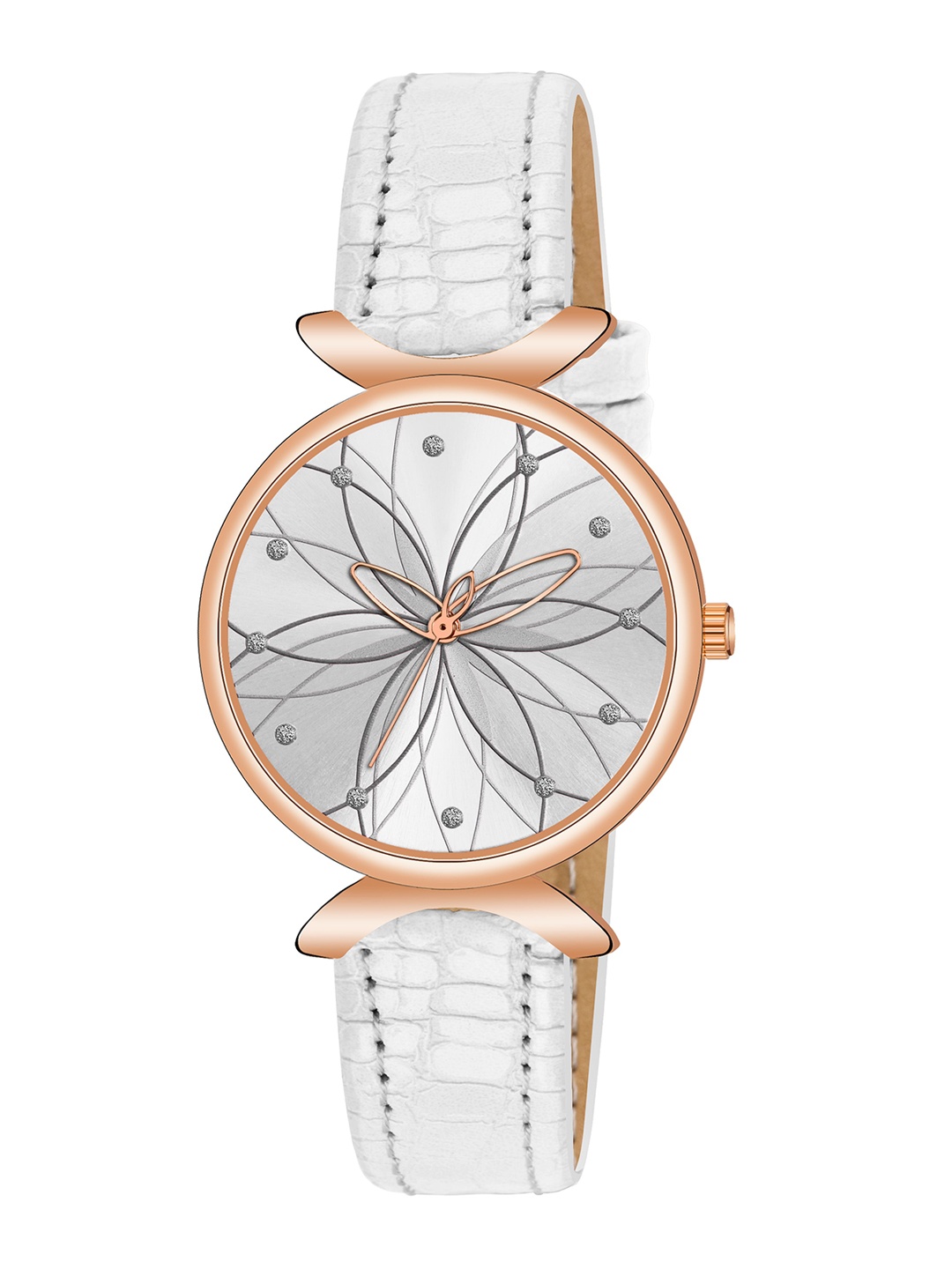

Wuxi Women Brass Dial & Leather Straps Analogue Watch M-874 White