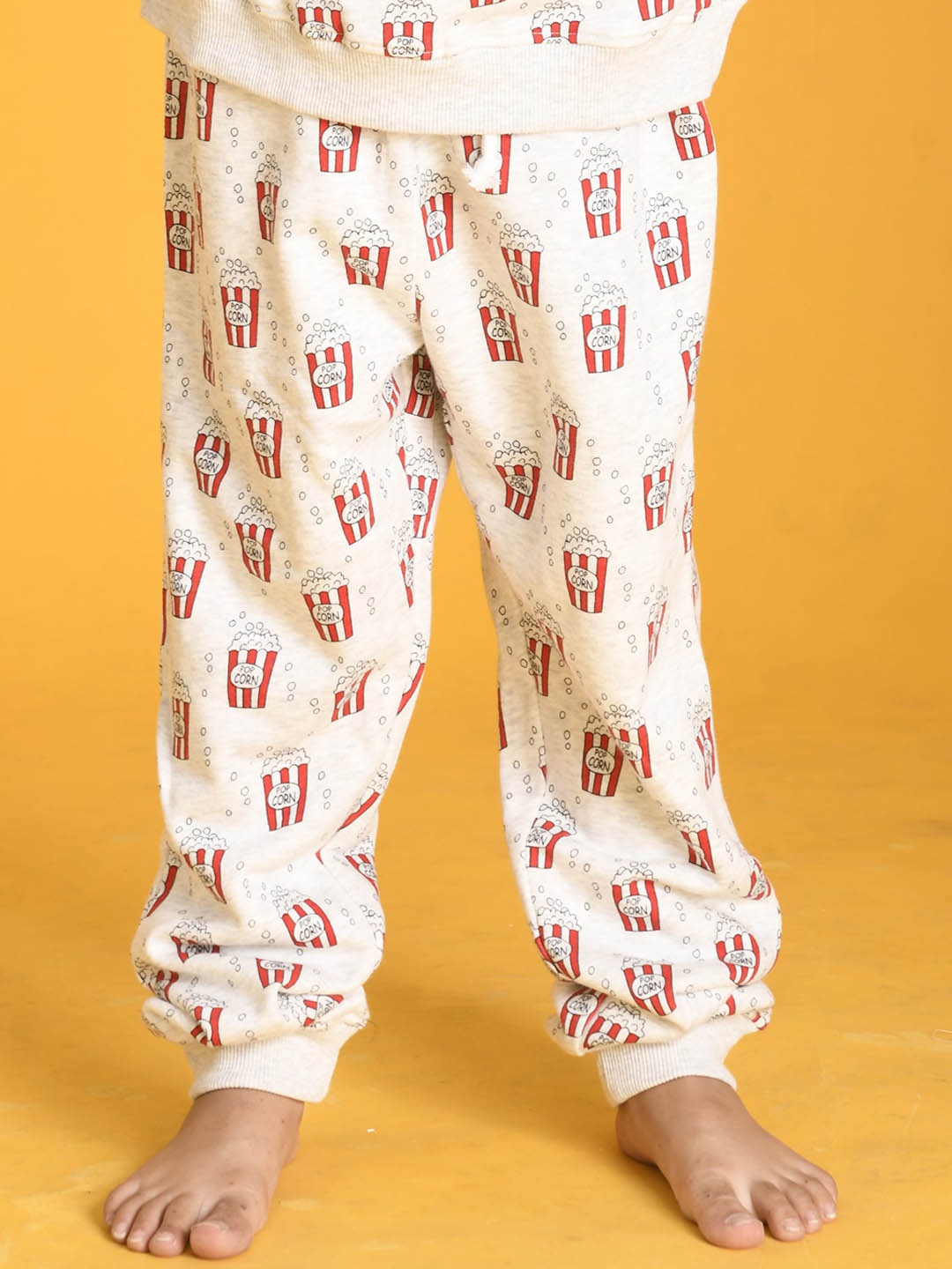 

Anthrilo Boys Pop Corn Printed High-Rise Cotton Joggers Lounge Pant, Grey