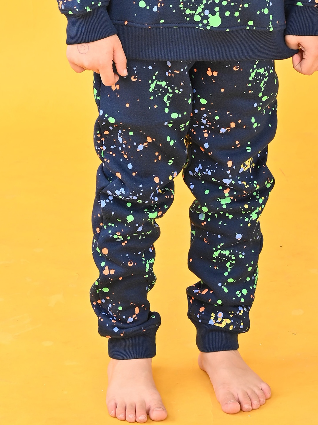 

Anthrilo Boys Floral Printed High-Rise Fleece Joggers Lounge Pant, Navy blue