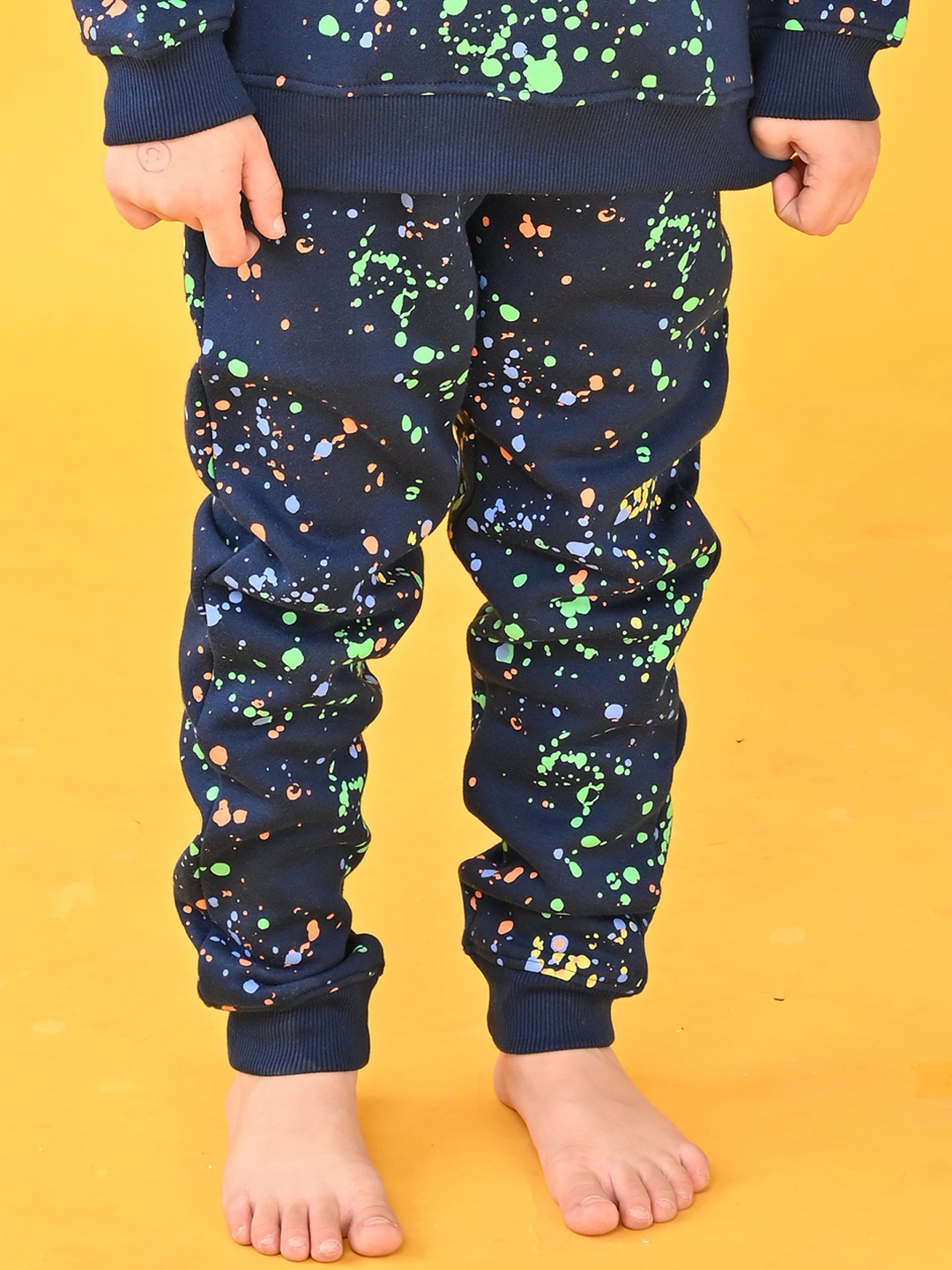 

Anthrilo Boys Printed High-Rise Fleece Joggers Lounge Pant, Navy blue