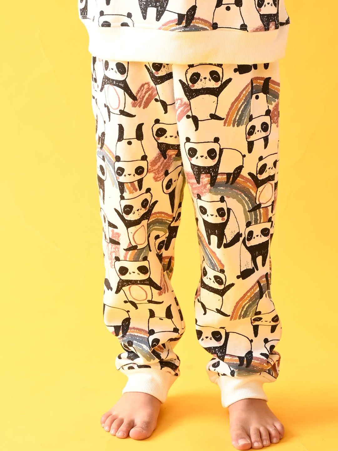 

Anthrilo Boys Printed High-Rise Fleece Joggers Lounge Pant, White