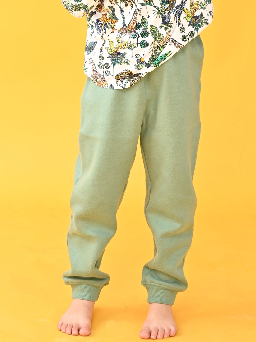 

Anthrilo Boys High-Rise Fleece Joggers Lounge Pant, Green