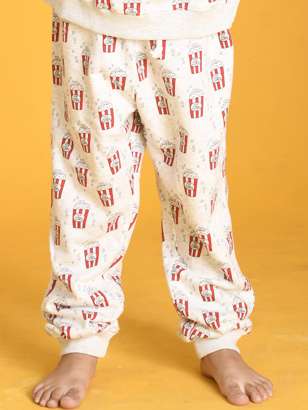 

Anthrilo Boys Pop Corn Printed High-Rise Cotton Joggers Lounge Pant, Grey