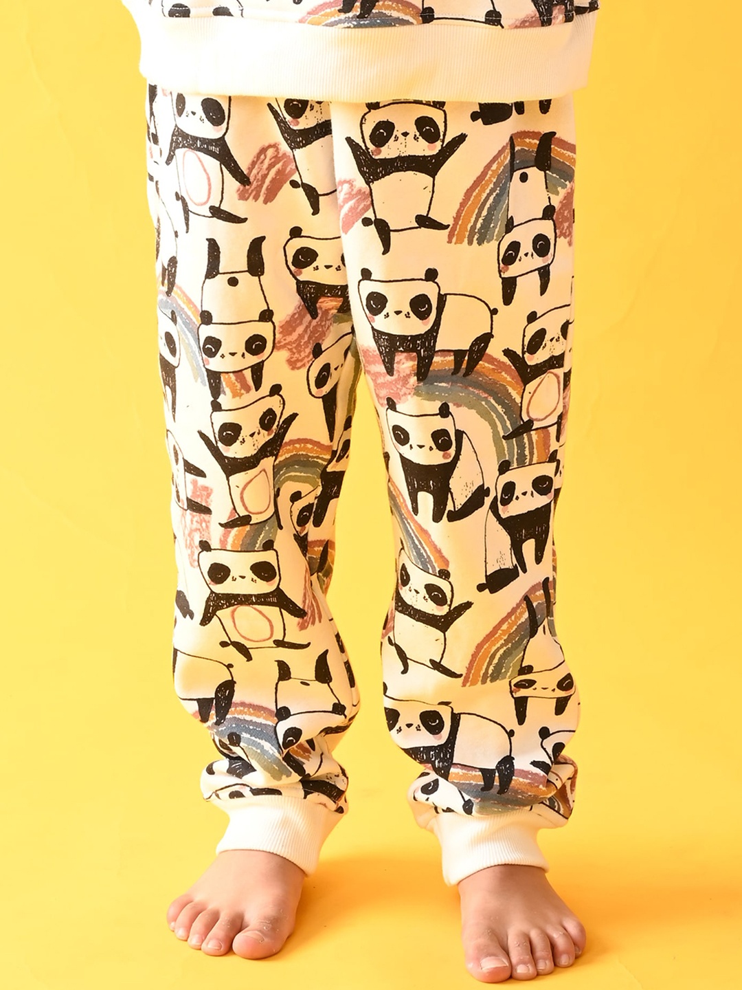 

Anthrilo Boys Printed High-Rise Fleece Joggers Lounge Pant, White