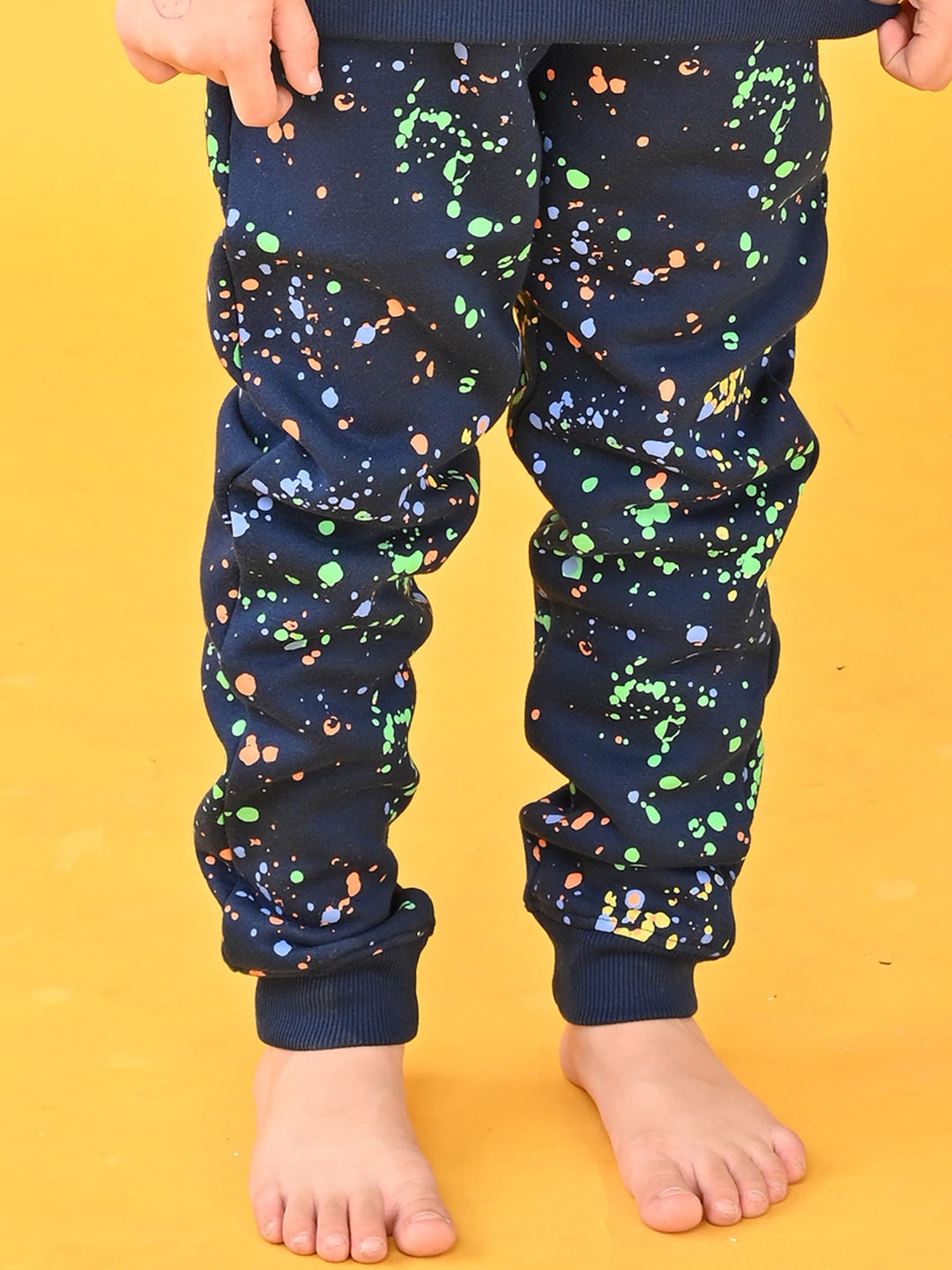 

Anthrilo Boys Printed High-Rise Fleece Joggers Lounge Pant, Navy blue